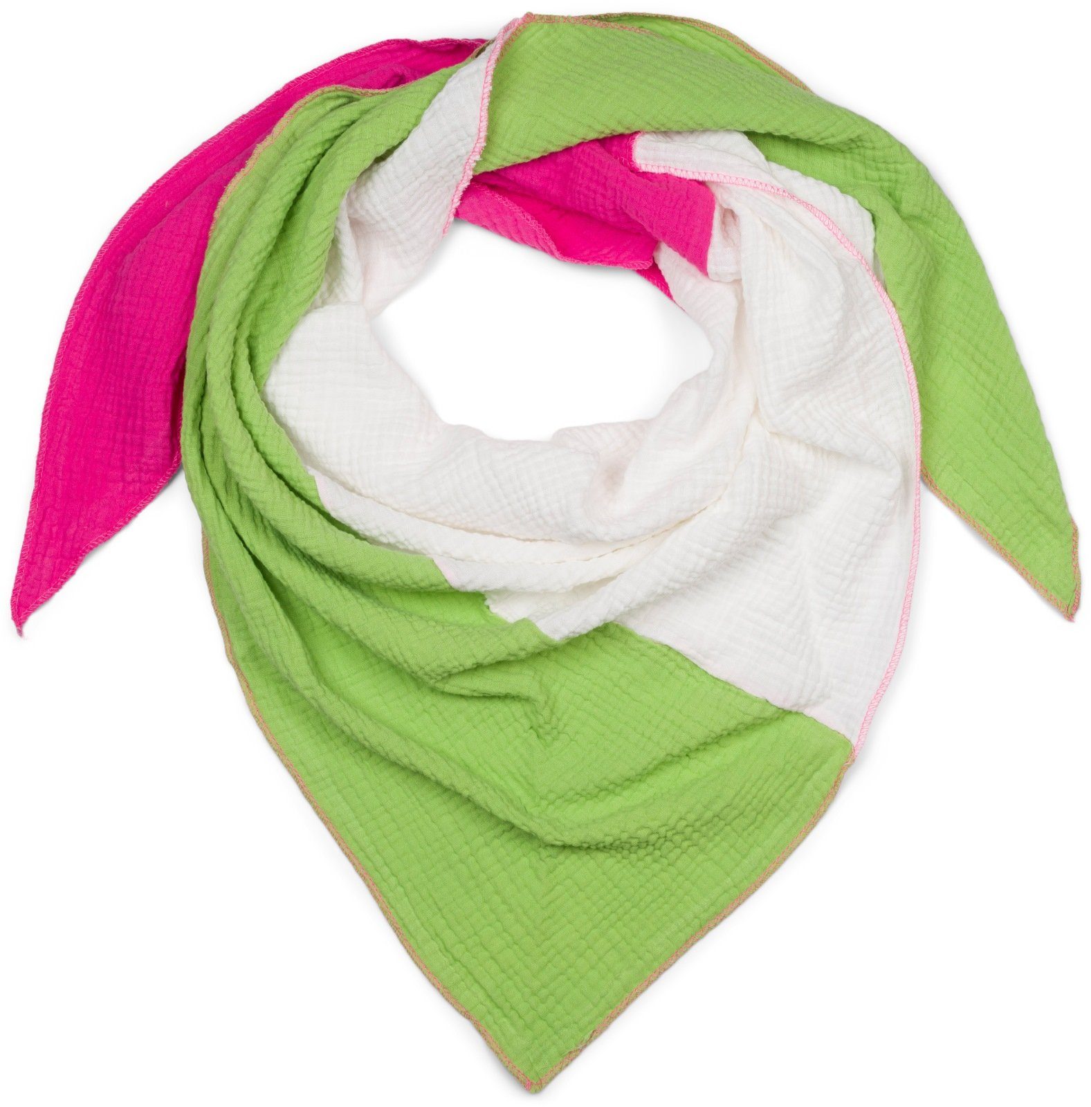 styleBREAKER Dreieckstuch 3-Farbiges Musselin Dreieckstuch, (1-St) günstig online kaufen