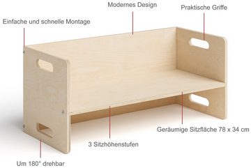 Bellabino Kindersitzgruppe Aki, (1x Bank), natur, unbehandelt