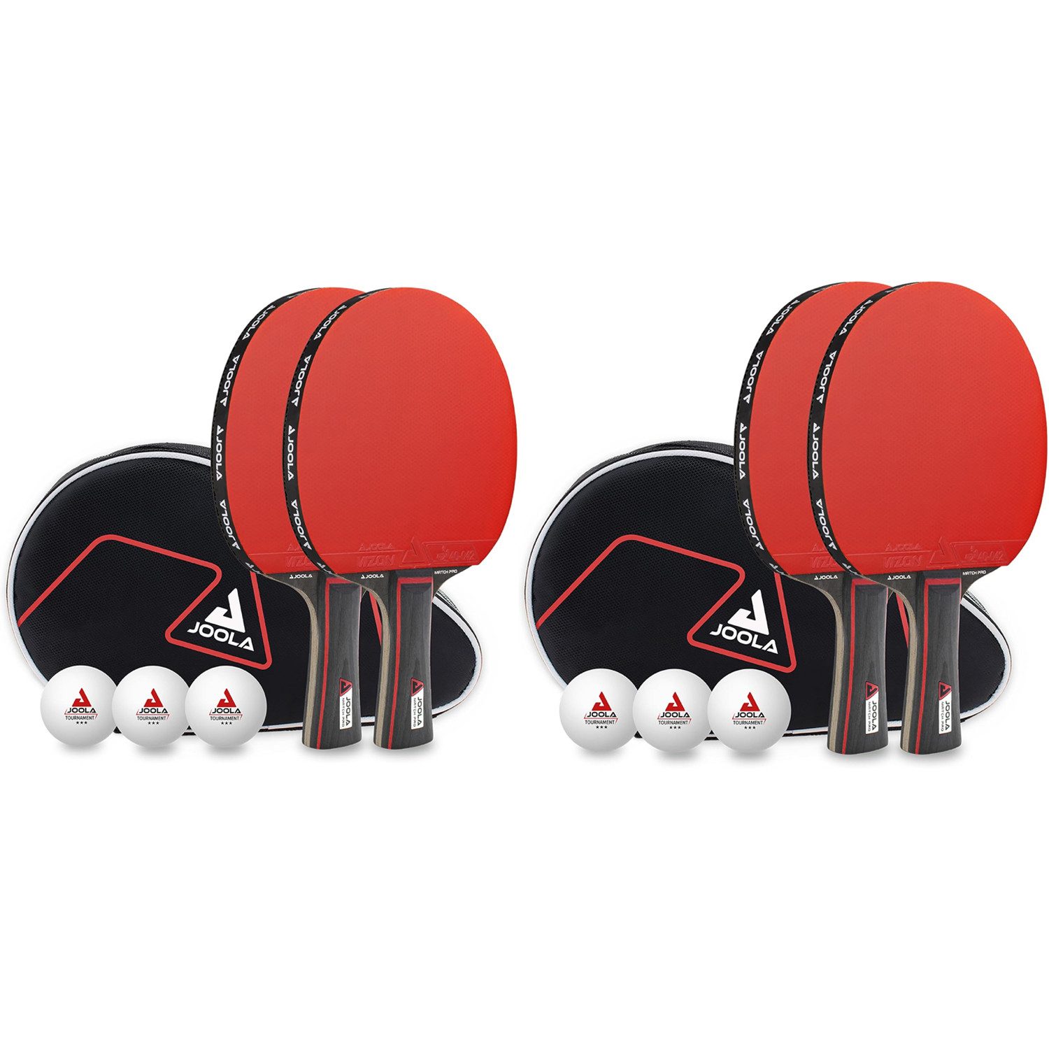 Joola Tischtennisschläger 2x Set Duo Pro, Tischtennis Schläger Set Tischtennisset Table Tennis Bat Racket