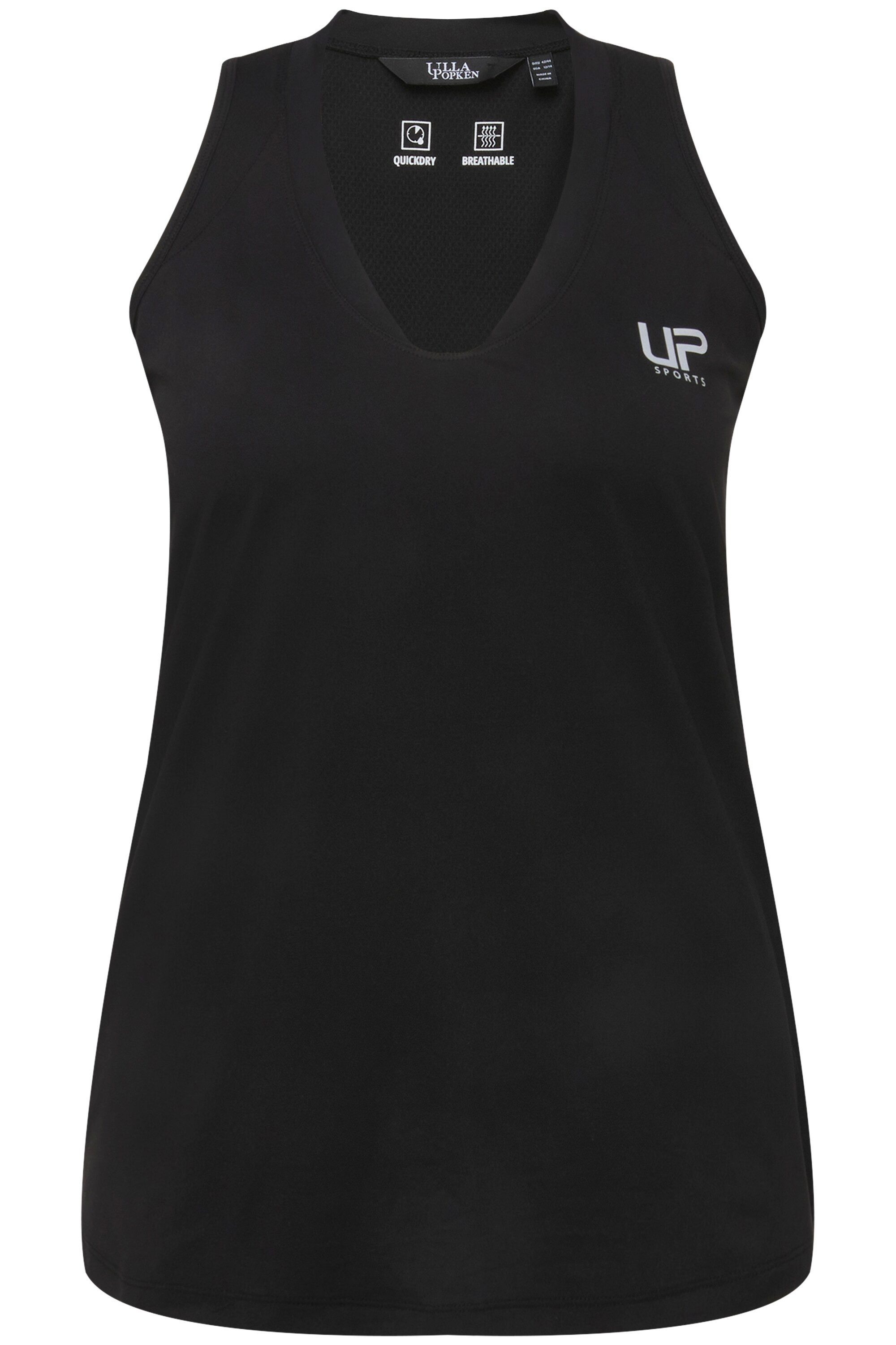 Ulla Popken Longtop Funktions-Top schnelltrocknend V-Ausschnitt günstig online kaufen