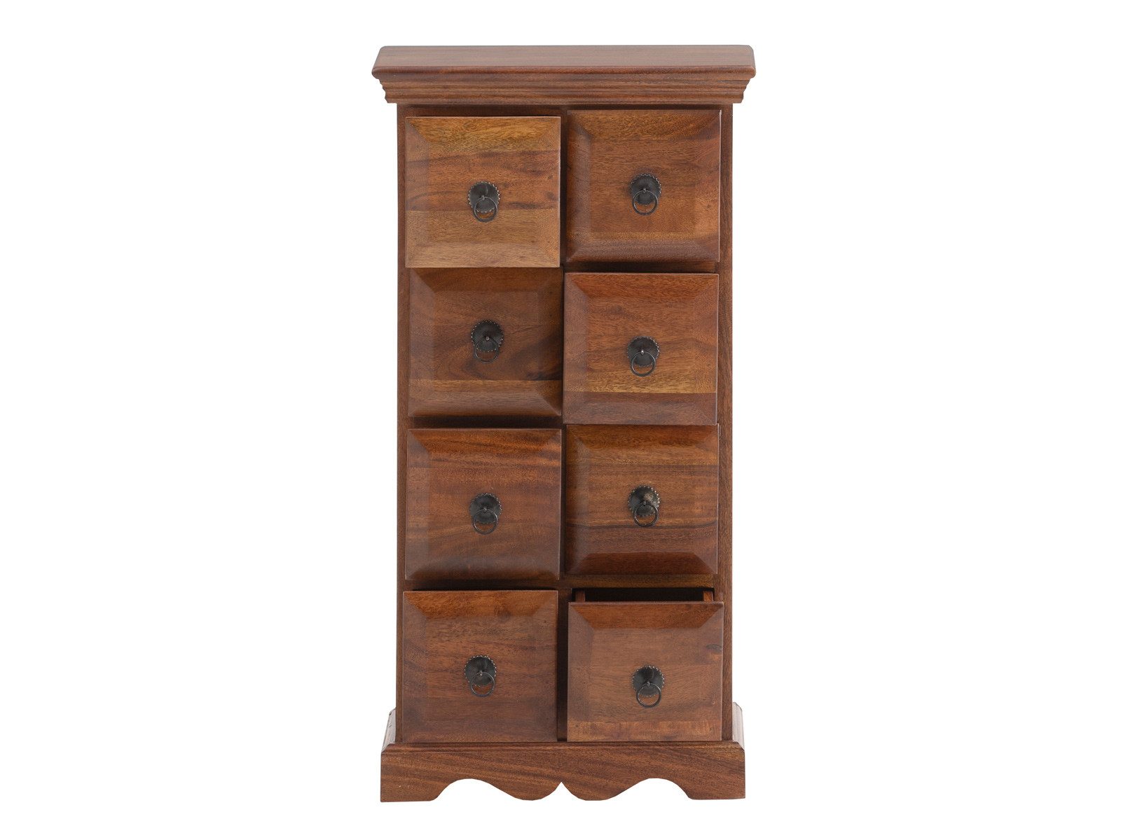 massivum Kommode Merlow Massivholz Akazie mit 8 Schubladen (1 St)