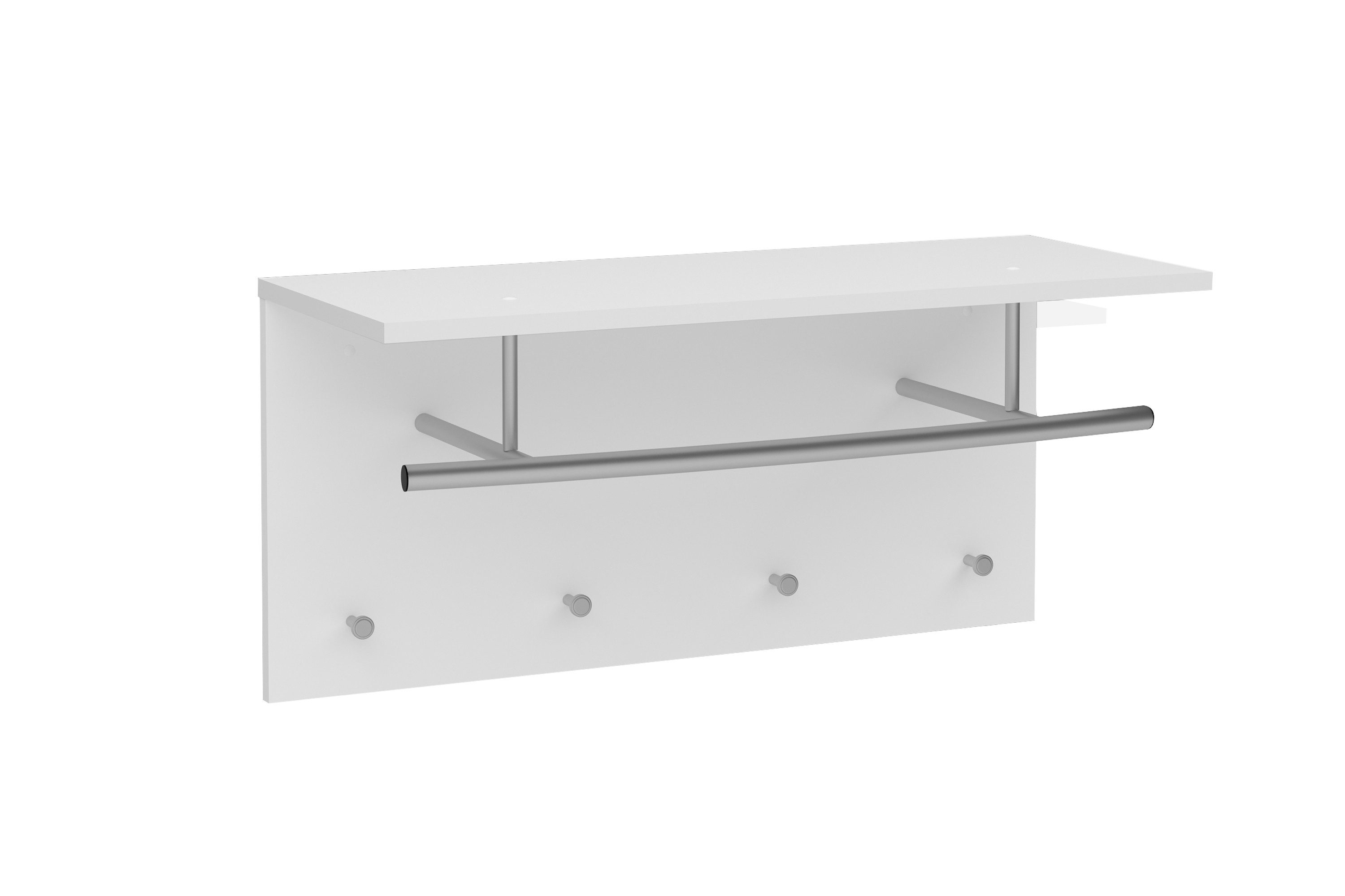 FMD Möbel Wandgarderobe in weiß - 72x34,5x29,3cm (BxHxT)
