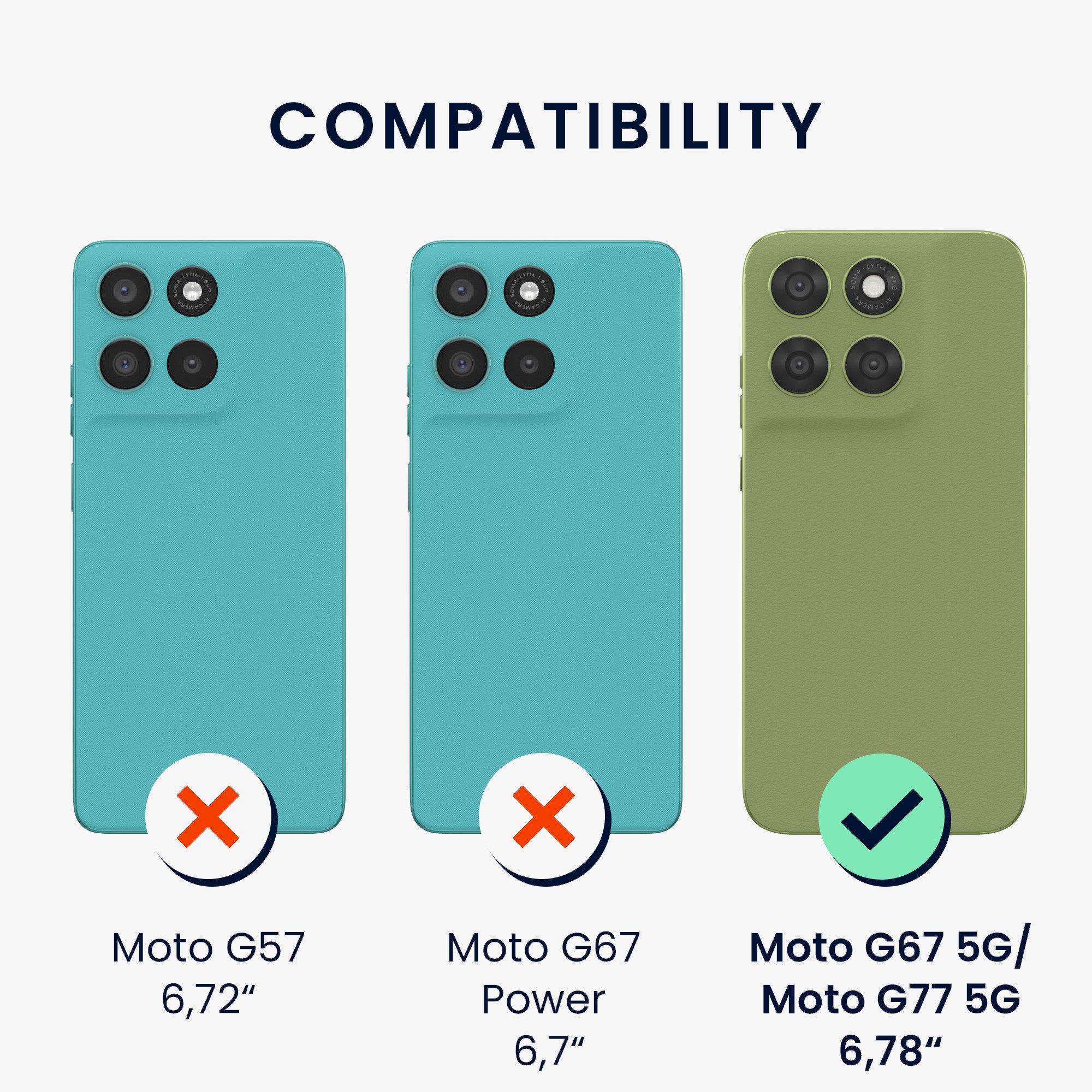 kwmobile Smartphone-Hülle Handyhülle für Motorola Moto G67 / G77 / G87 Hülle, Weiches Handy Silikon Case - Schutzhülle Cover
