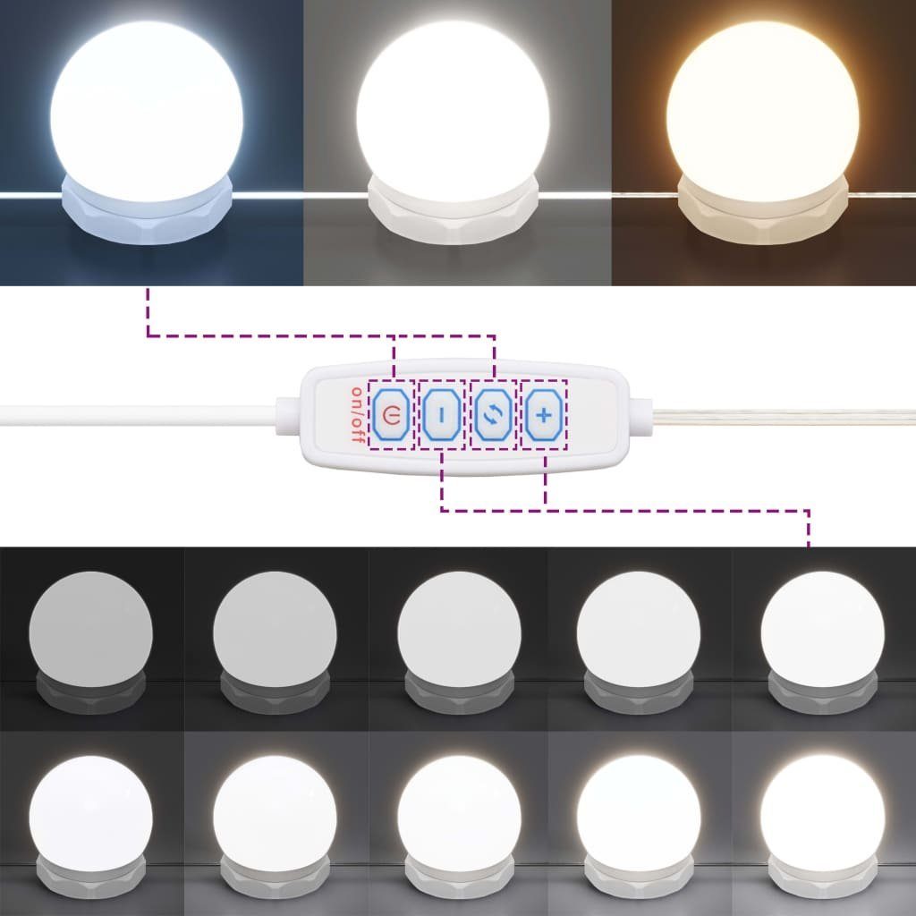 LED-Leuchten Hochglanz-Weiß 90x42x132,5 Schminktisch mit furnicato cm