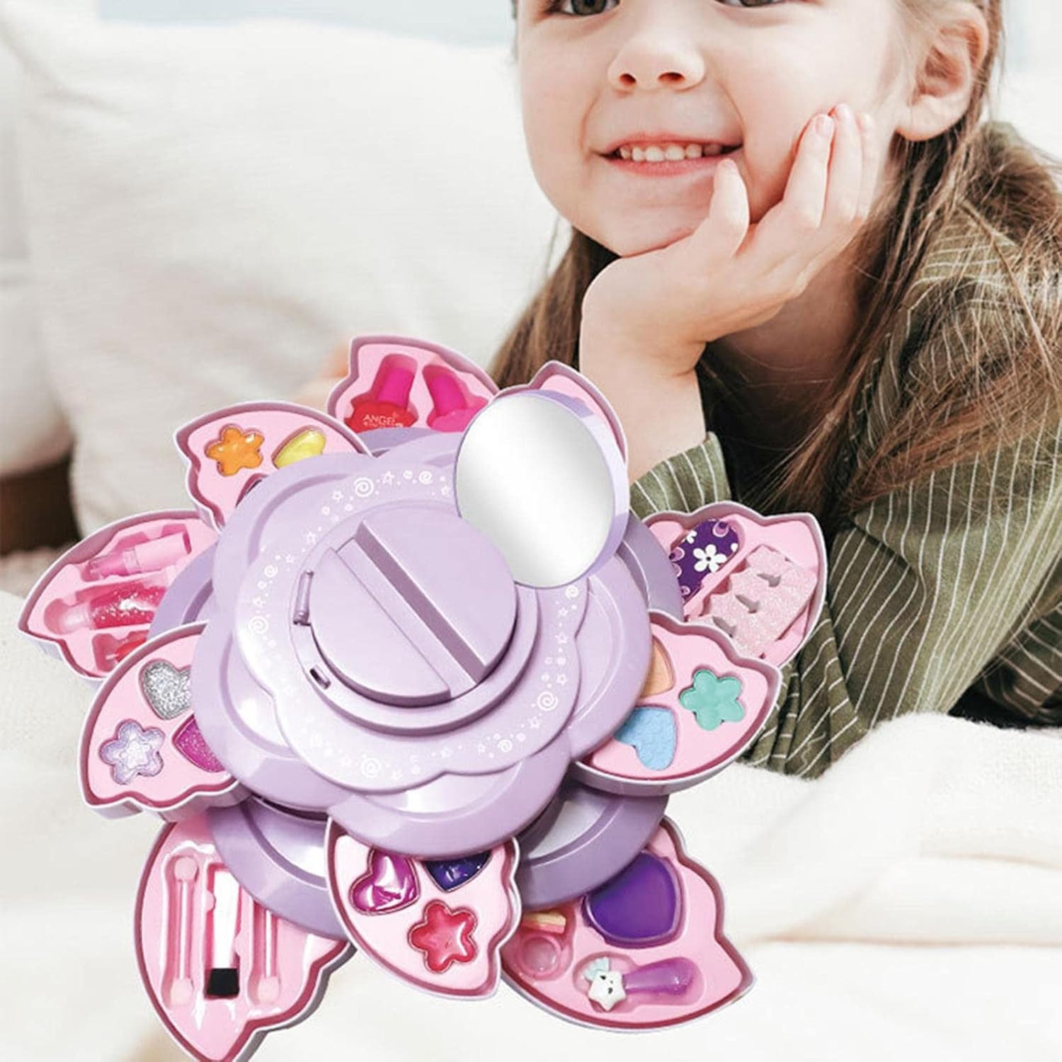Daskoo Kreativset Schminkspielzeug für Mädchen Prinzessinnen-Blumen-Make-up günstig online kaufen