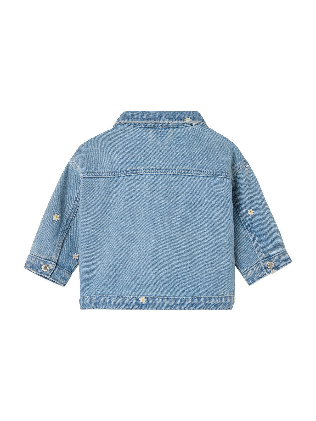 vertbaudet Blouson Baby Jeansjacke mit Gänseblümchen-Stickerei