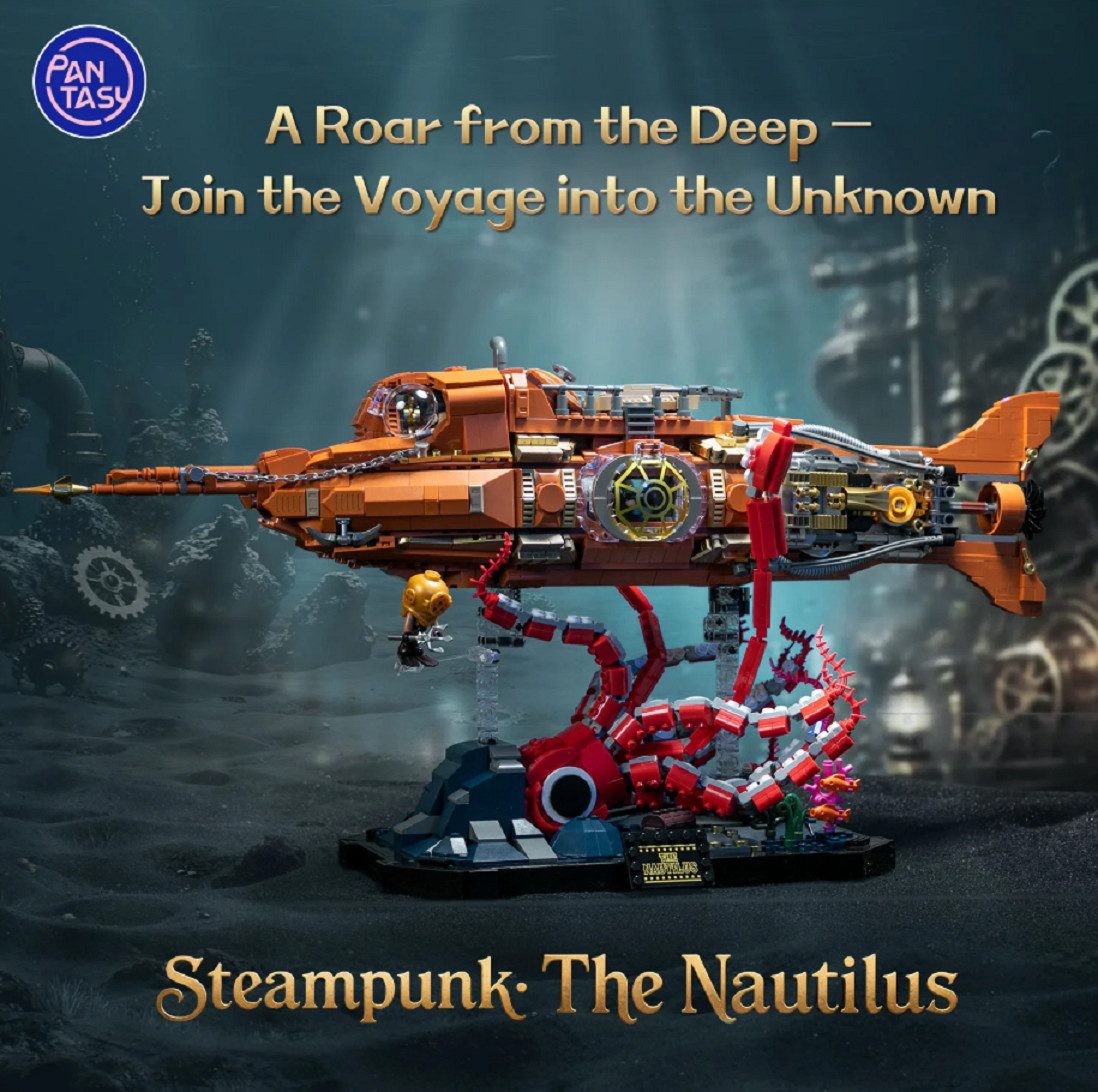 Pantasy Pantasy 85029 The Nautilus Steampunk U-Boot 2.252 Teile Konstruktions-Spielset, (2252 St)