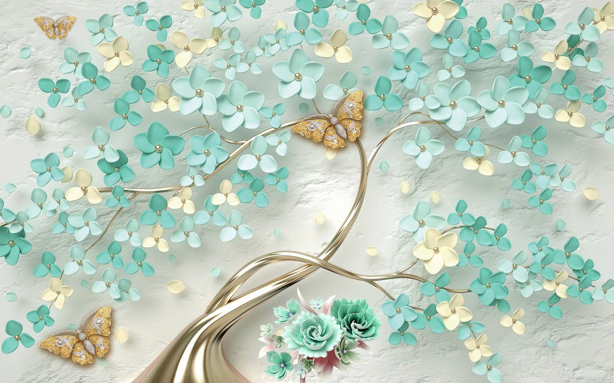 Fototapete Papermoon Muster mit Blumen