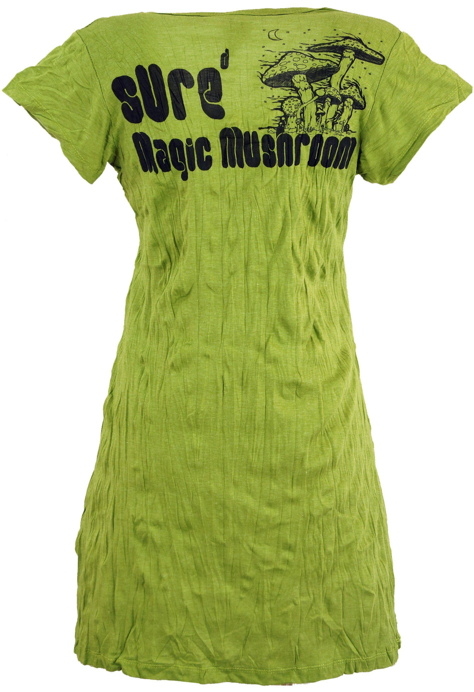 Mushroom Style, - Goa Festival, lemon Magic Sure Minikleid Bekleidung alternative Guru-Shop Shirt, Long T-Shirt