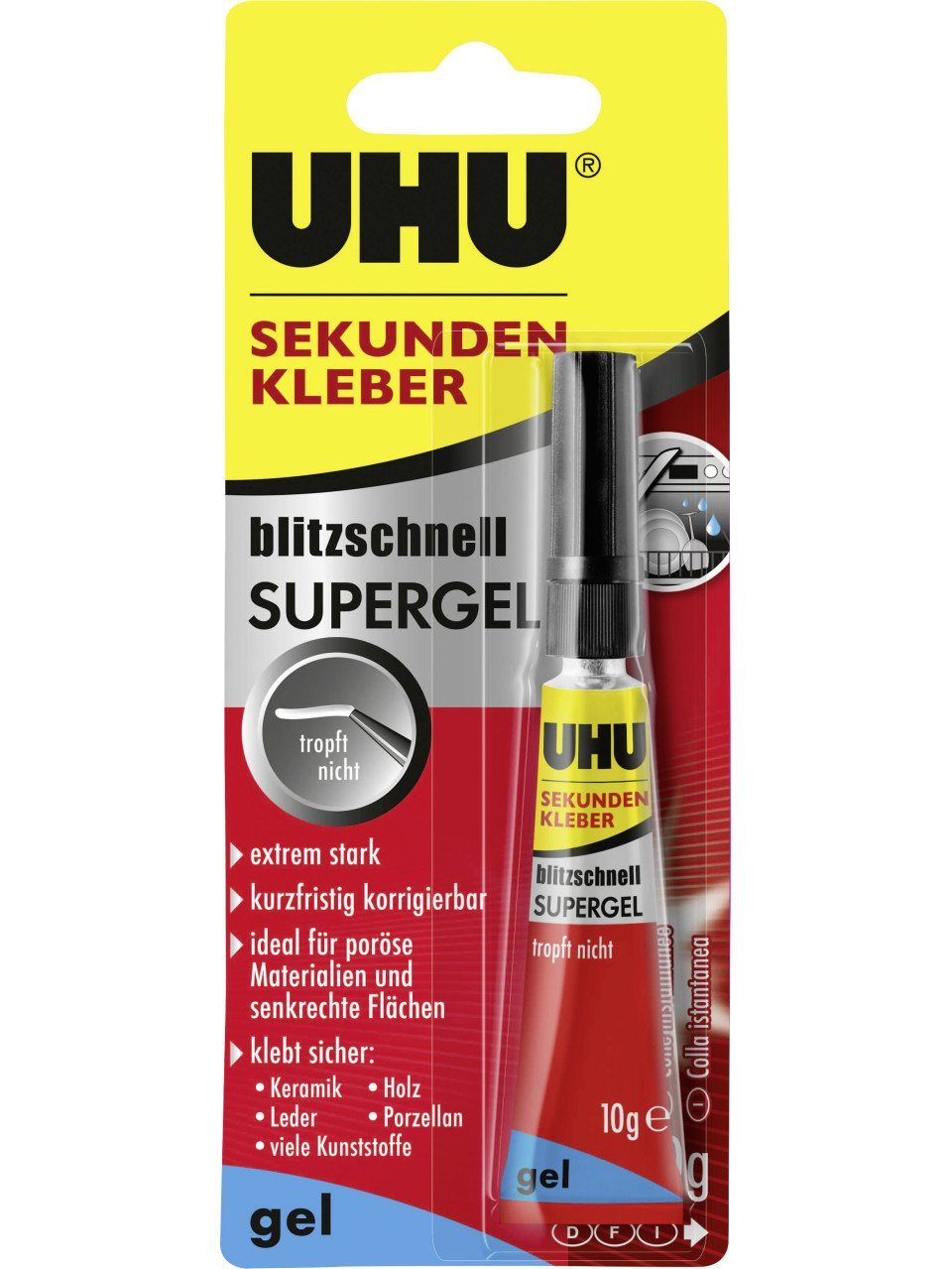 Bastelkleber UHU Sekundenkleber blitzschnell Supergel 10 g