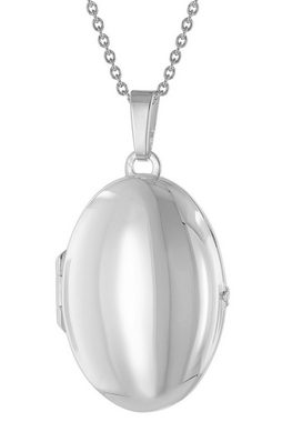 trendor Kette mit Anhänger Medaillon mit Herz-Einhänger und 925 Silber