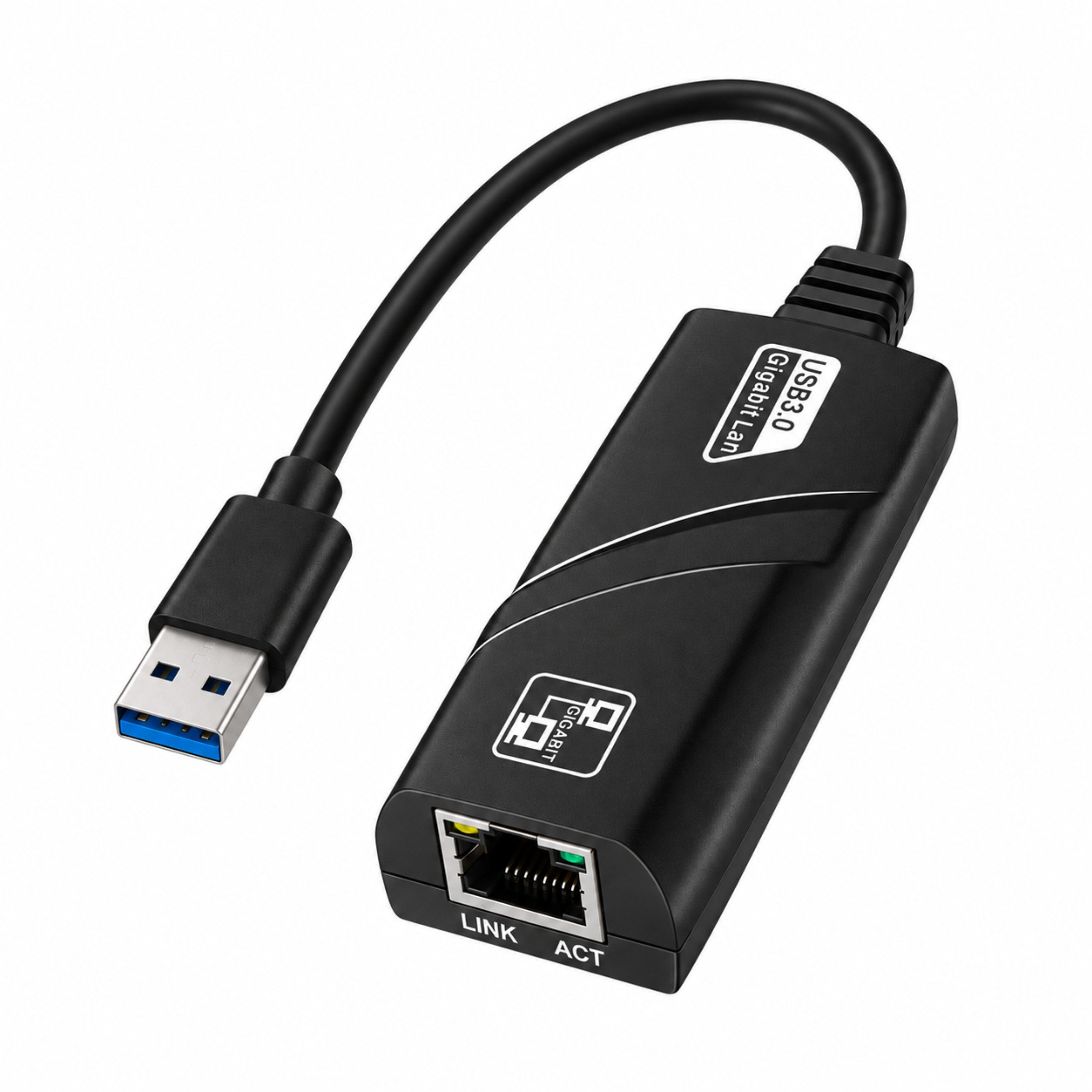 PlugUp USB 3.0 LAN-Adapter RJ45 Gigabit Ethernet 1000 Mbit/s für PC & Laptop Netzwerk-Adapter USB-A zu RJ45 (LAN-Buchse), USB 3.0 LAN-Adapter mit bis zu 1000 Mbit/s für Laptop, Notebook & PC