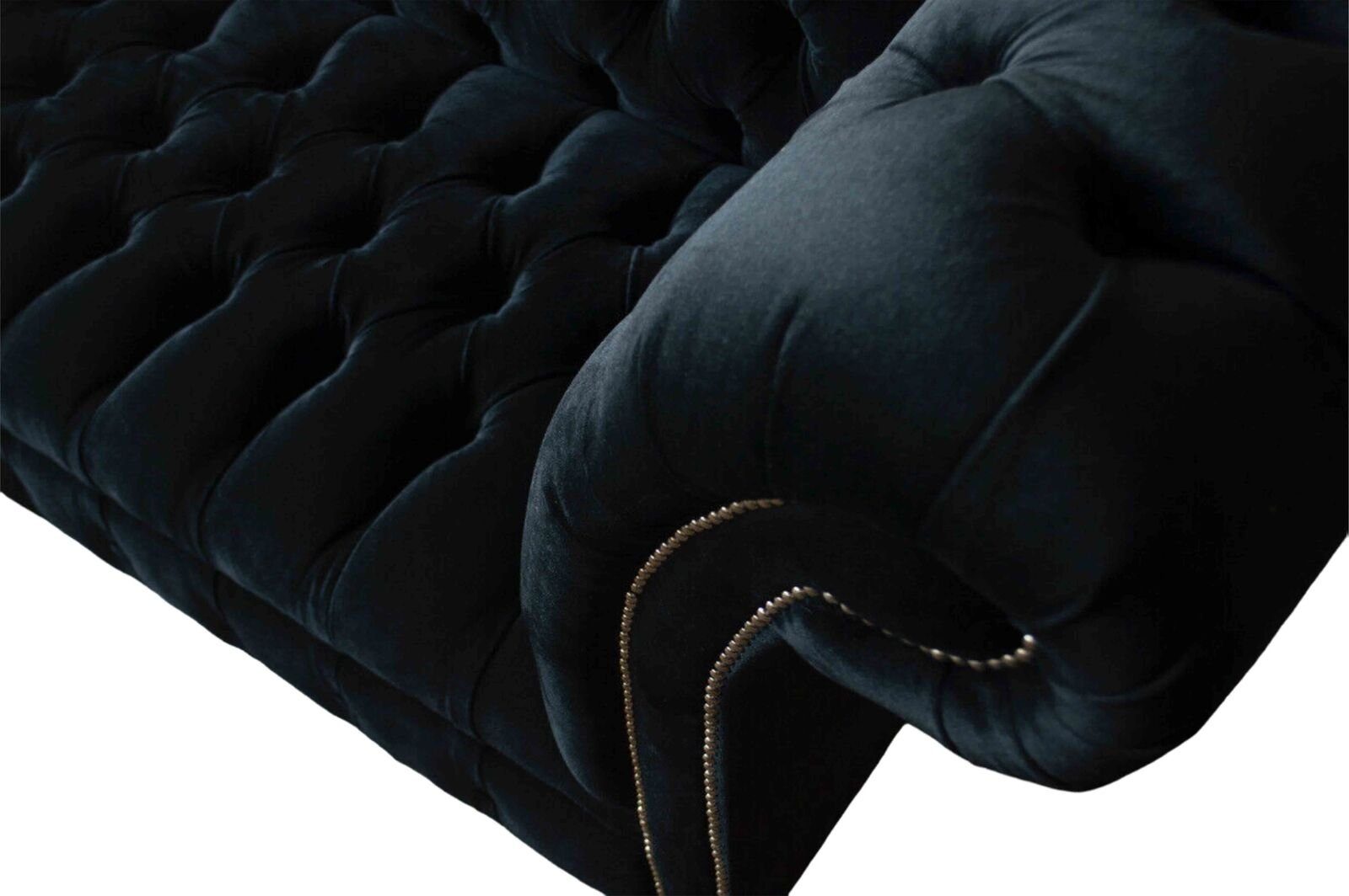 Neu, Schwarzes 3-Sitzer Modern Sofa Dreisitzer in Chesterfield JVmoebel Europe Made Luxus Couch
