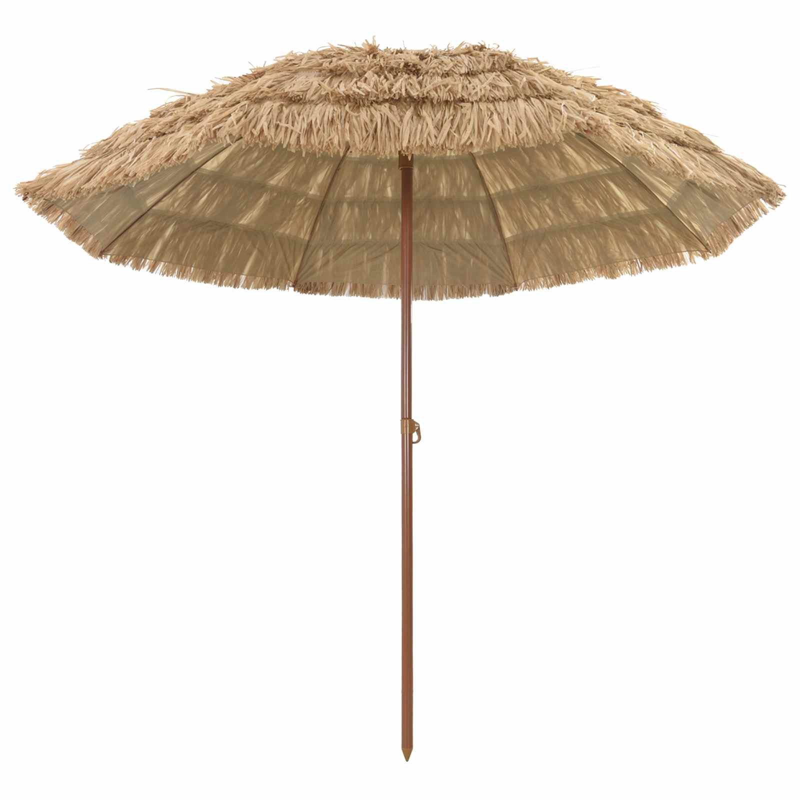 vidaXL Sonnenschirm Strandparasol Natur 255 x 255 x 255 cm Polyester und Stahl
