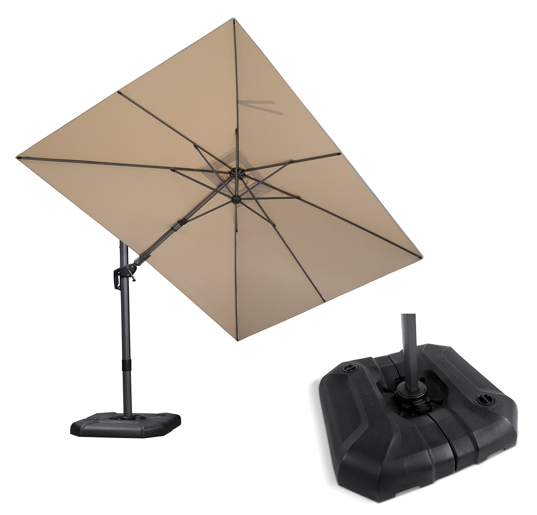 PURPLE LEAF Ampelschirm Quadratischer, Neigbarer Sonnenschirm günstig online kaufen