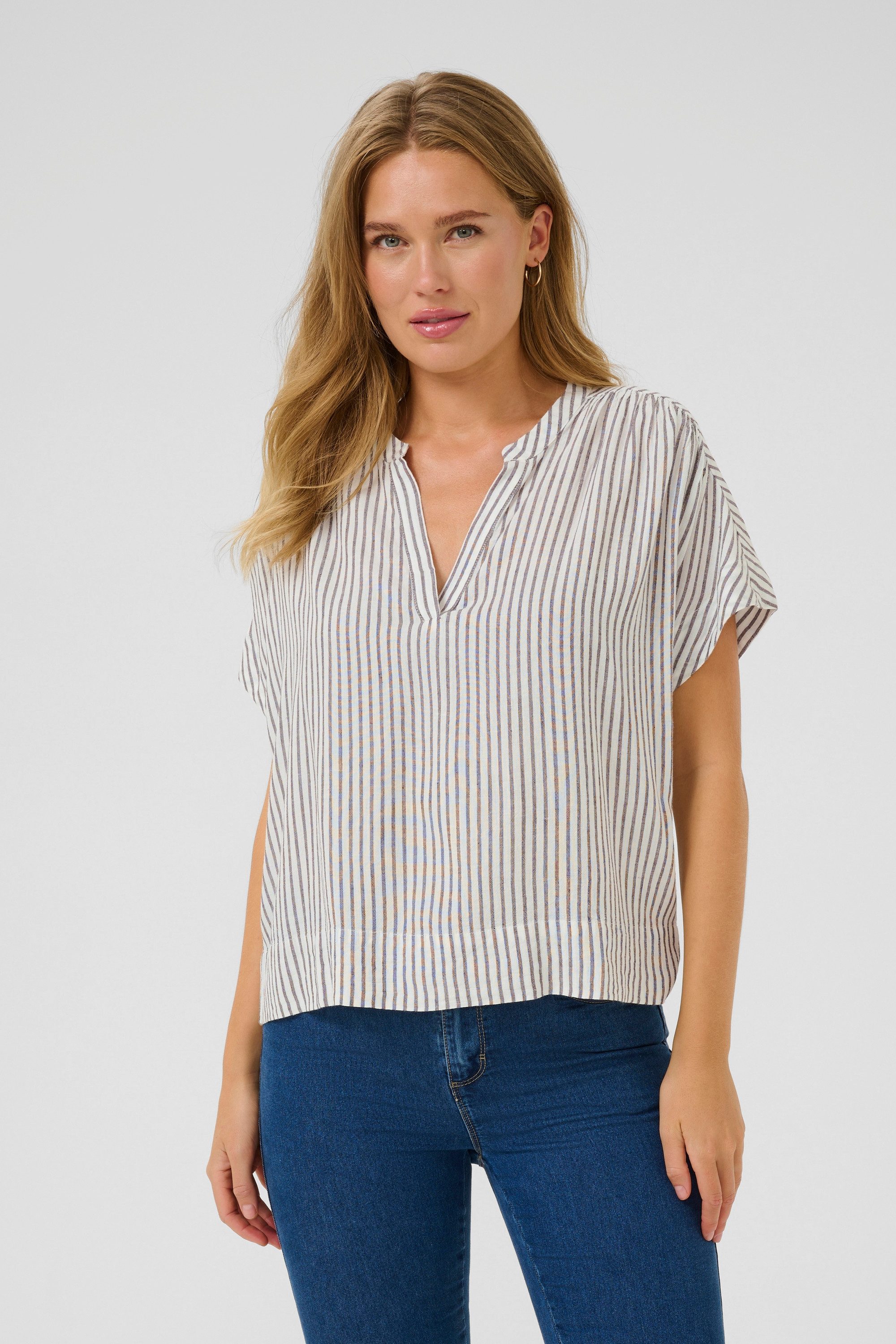 KAFFE Kurzarmbluse Kurzarm-Bluse KAmilia