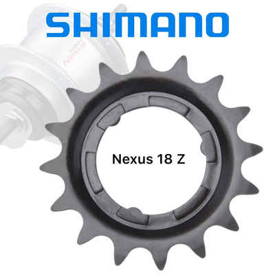 Shimano Fahrradkurbel Shimano Ritzel für Nexus Getriebenaben SM-GEAR, 18, Schwarz