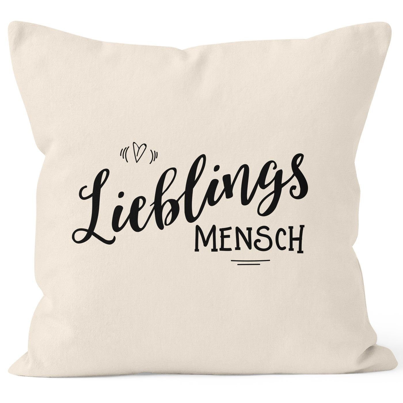 MoonWorks Dekokissen Kissenbezug Lieblingsmensch Geschenk Freundschaft Partner Freundin Moonworks® natur