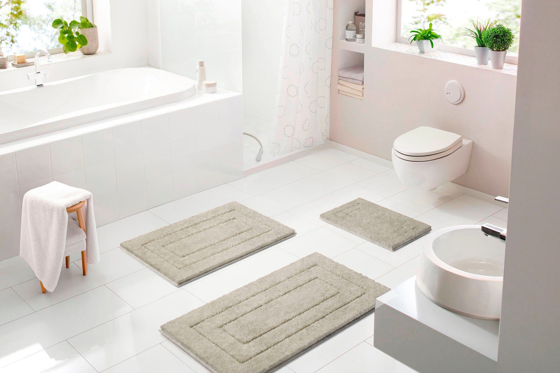 my home Badematte Eliane, Höhe 20 mm, rutschhemmend beschichtet, strapazier günstig online kaufen