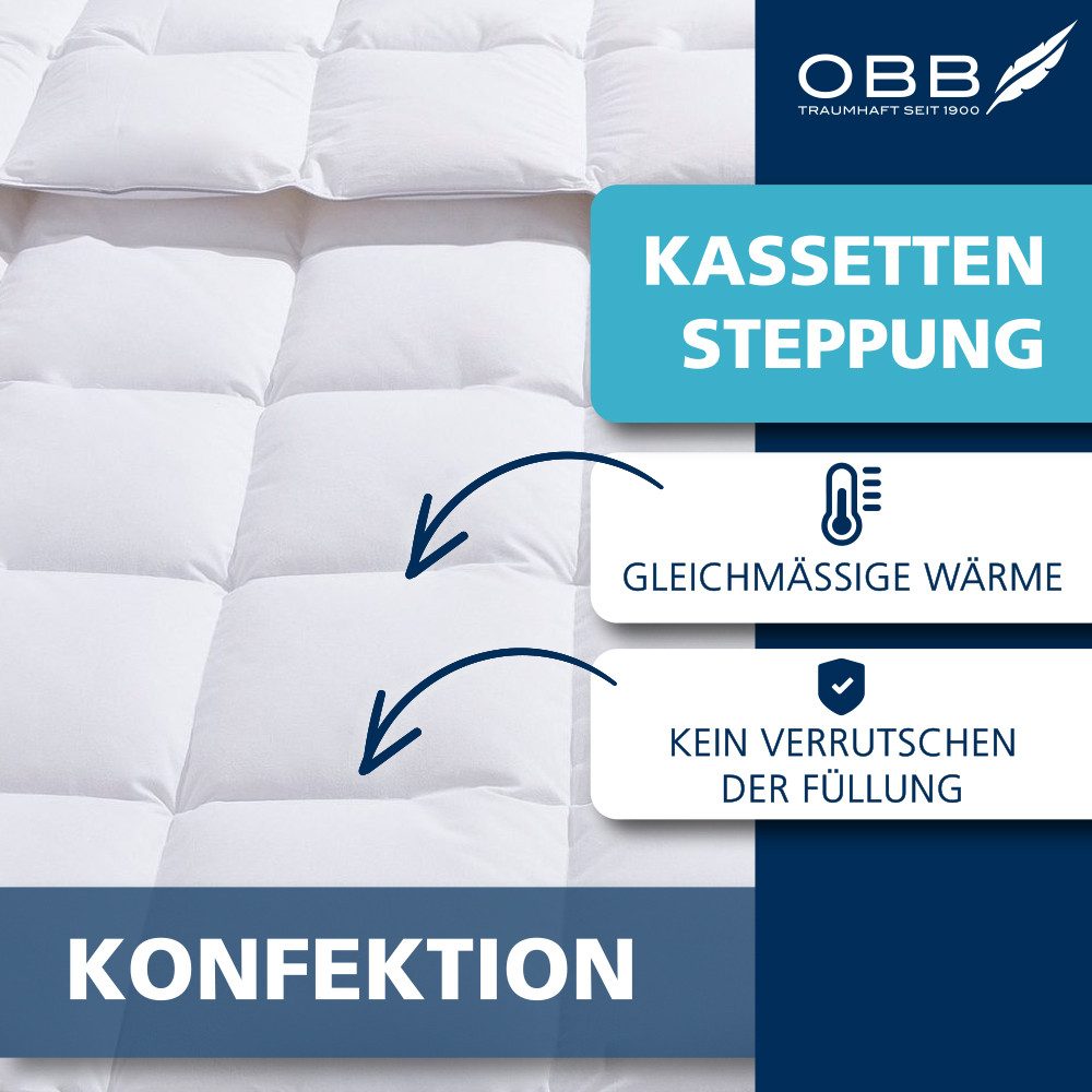 OBB Federkissen Emilias, natürlicher Schlafkomfort, Made in Germany, Füllung: 70% Federn, 30% Daunen, Bezug: 100% Baumwolle, Seitenschläfer, Rückenschläfer, Kop – Bild 5 von 5