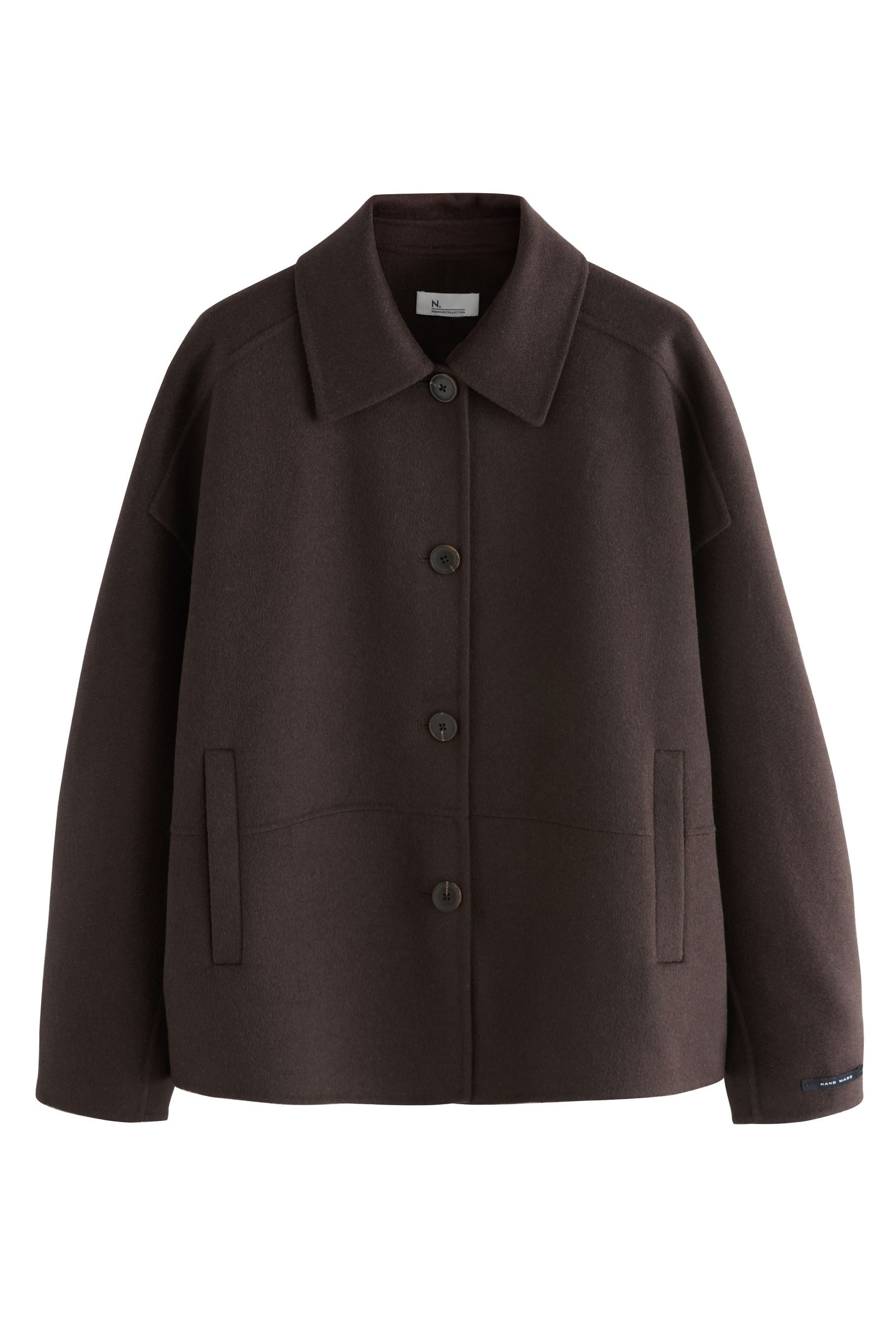 Next Wolljacke Handgenähte Jacke mit durchgehender günstig online kaufen