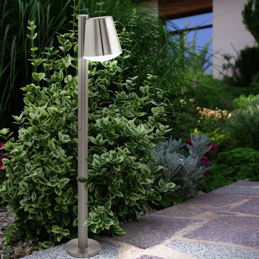 Weg Garten Stand etc-shop Stand Säulen Lampe inklusive, Sockel nicht Außen Pollerleuchte, Leuchtmittel Steh Edelstahl