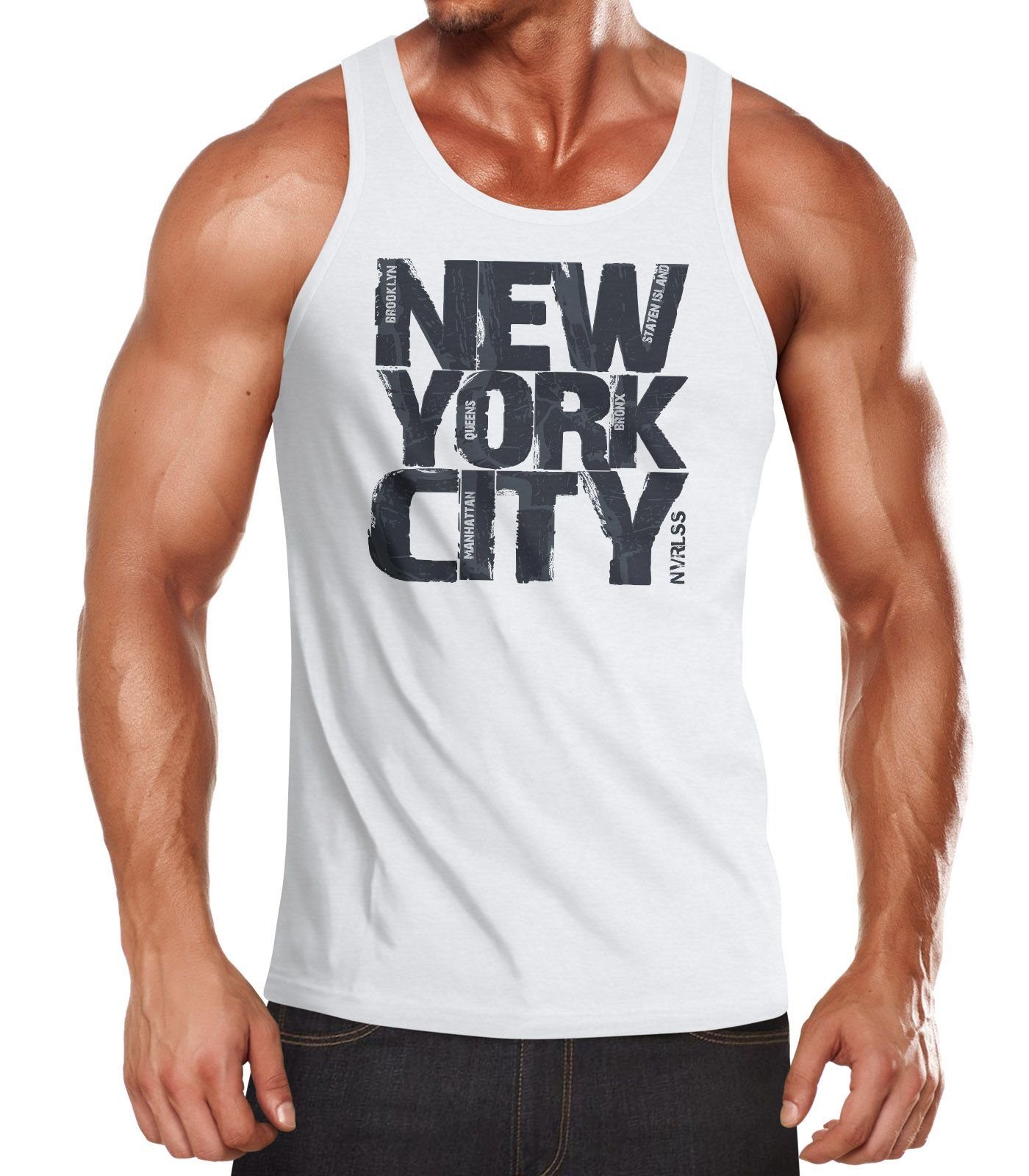 Neverless Tanktop Herren Tank-Top New York City Schriftzug Print Fashion Streetstyle Muskelshirt Neverless® mit Print