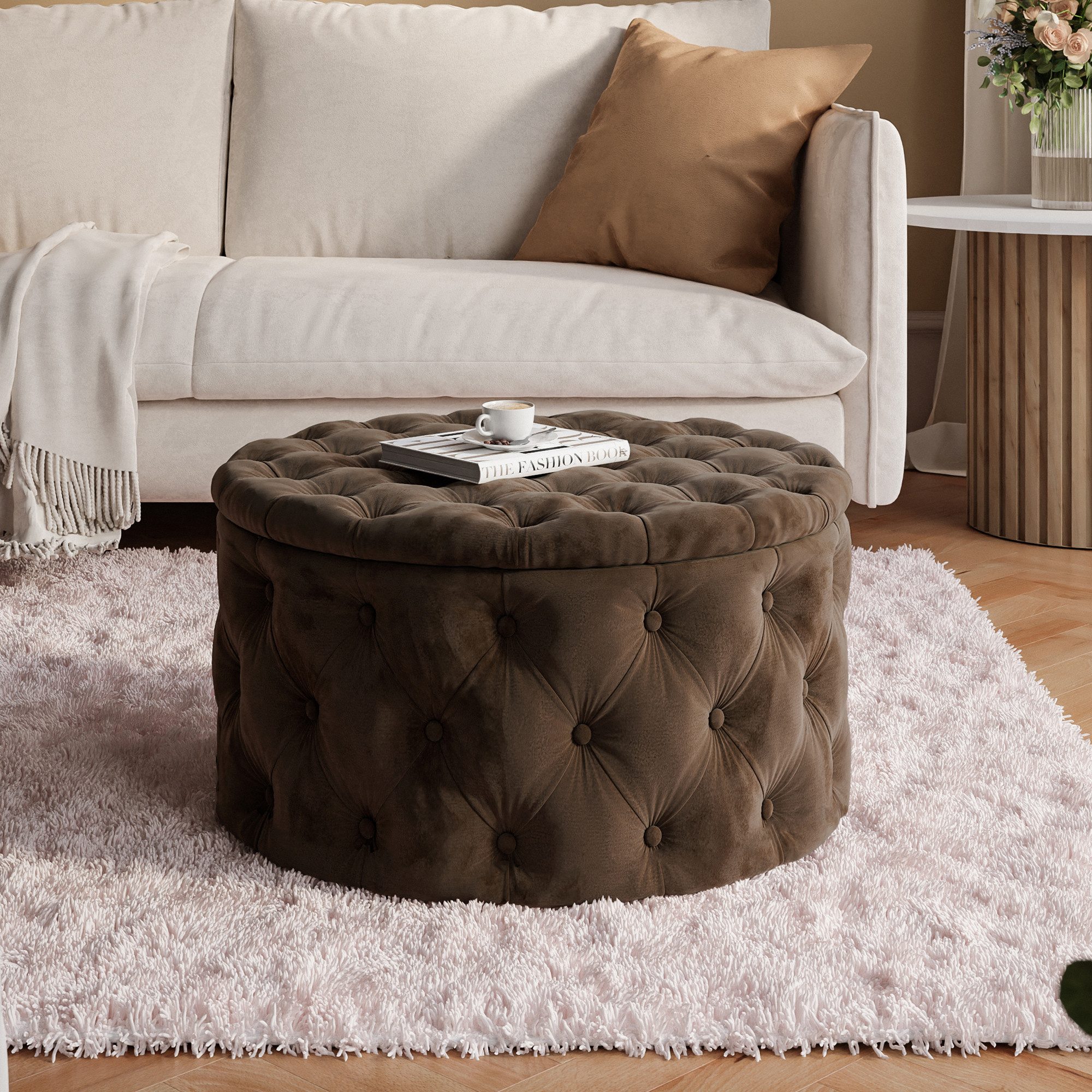 Lookway Hocker CHESTERFIELD runder gesteppter mit günstig online kaufen