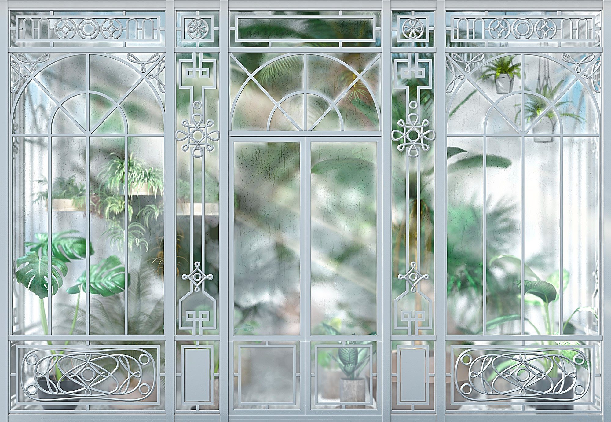 Komar Fototapete Orangerie - Größe 368 x 254 cm, glatt, bedruckt, Wohnzimmer, Schlafzimmer
