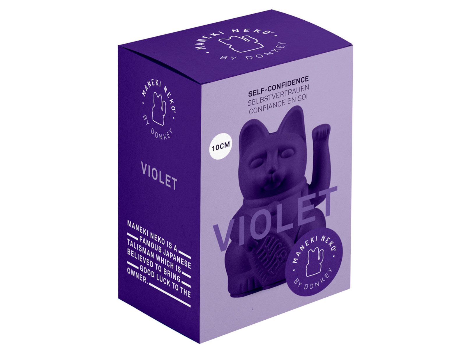 Donkey Products Dekofigur Lucky Cat Mini Winkekatze violet 10cm