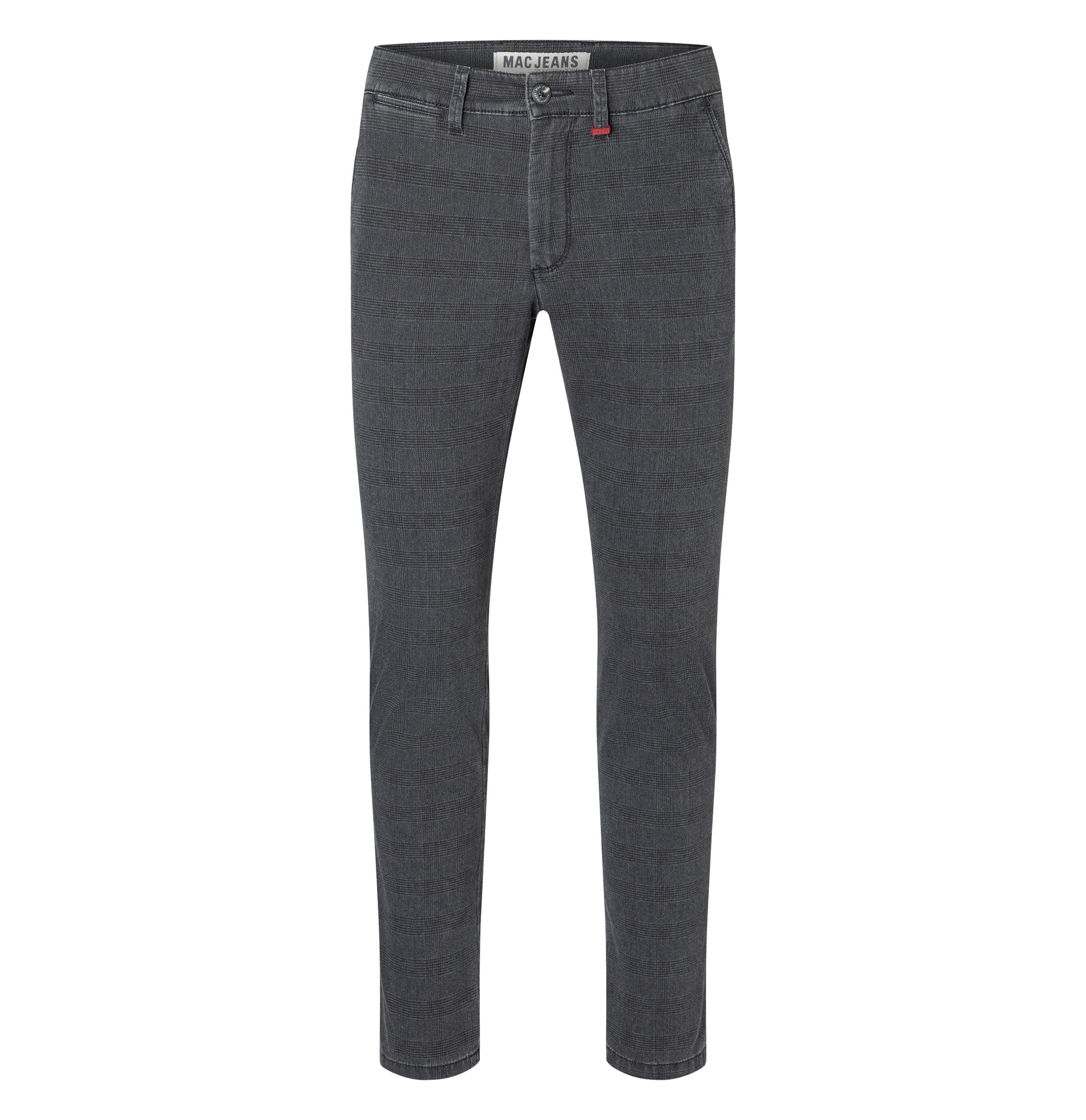 5-Pocket-Jeans MAC LENNOX PRINTED GABARDINE iron blue check 6365-00-0689L 196K