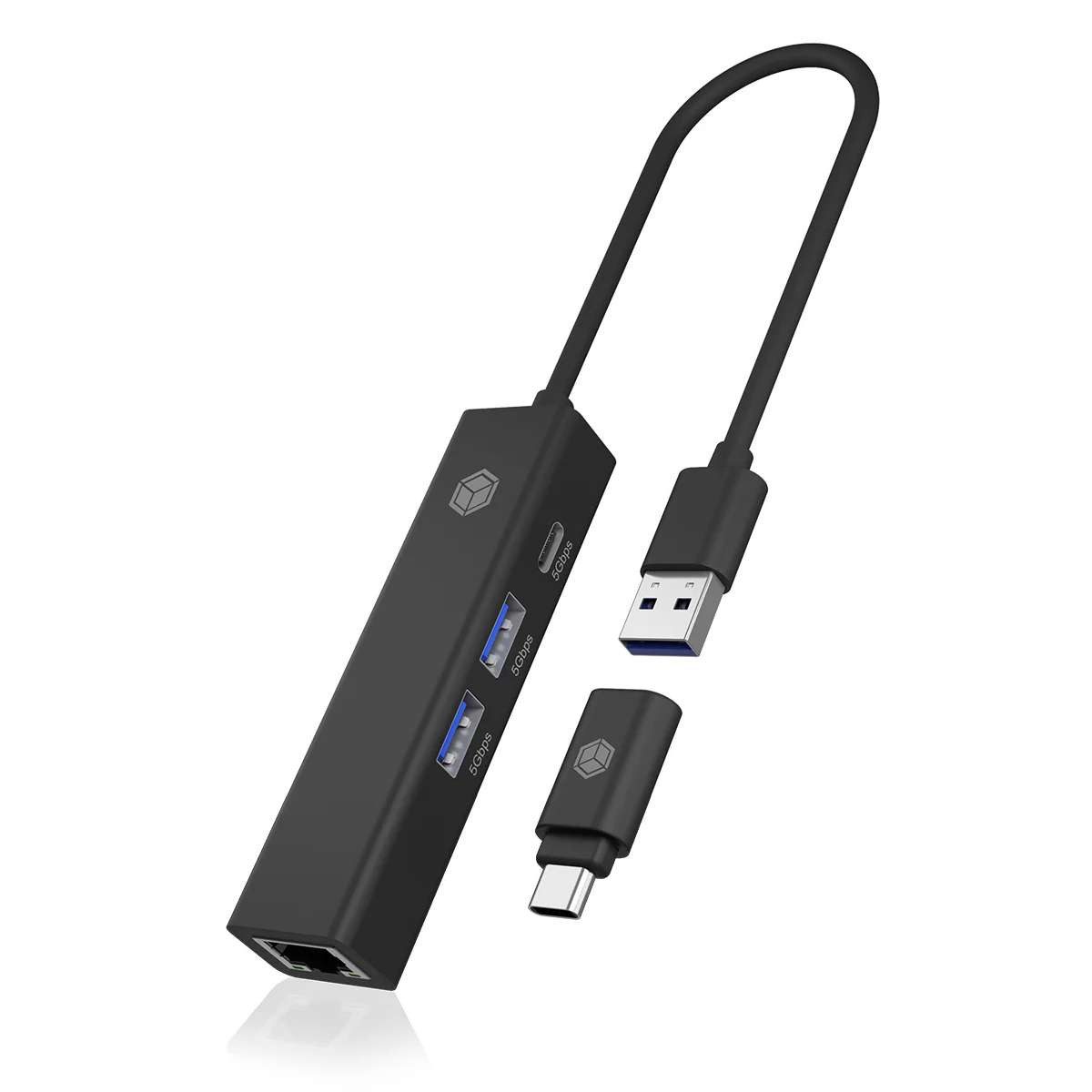 ICY BOX ICY BOX IB-HUB1439-LAN, USB 3.2 Gen 1 HUB und LAN Adapter Netzwerk-Adapter