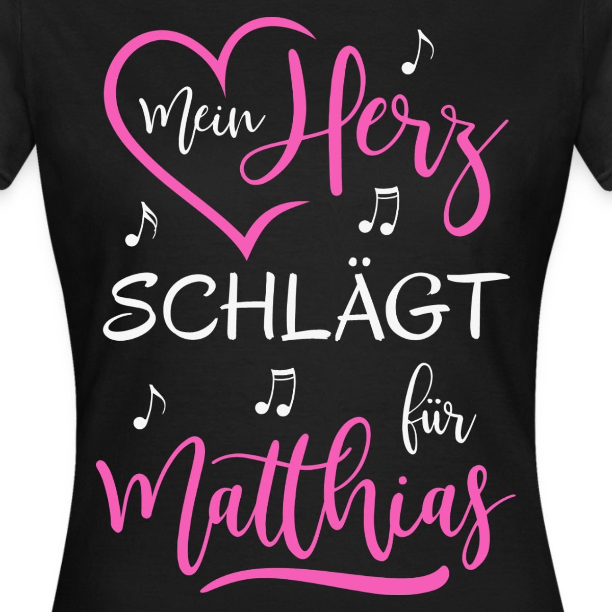 Spreadshirt T-Shirt Schlager Fanartikel, Herz Für Matthias Frauen T-Shirt (1-tlg) Slim Fit, fällt klein aus – Bild 2 von 5