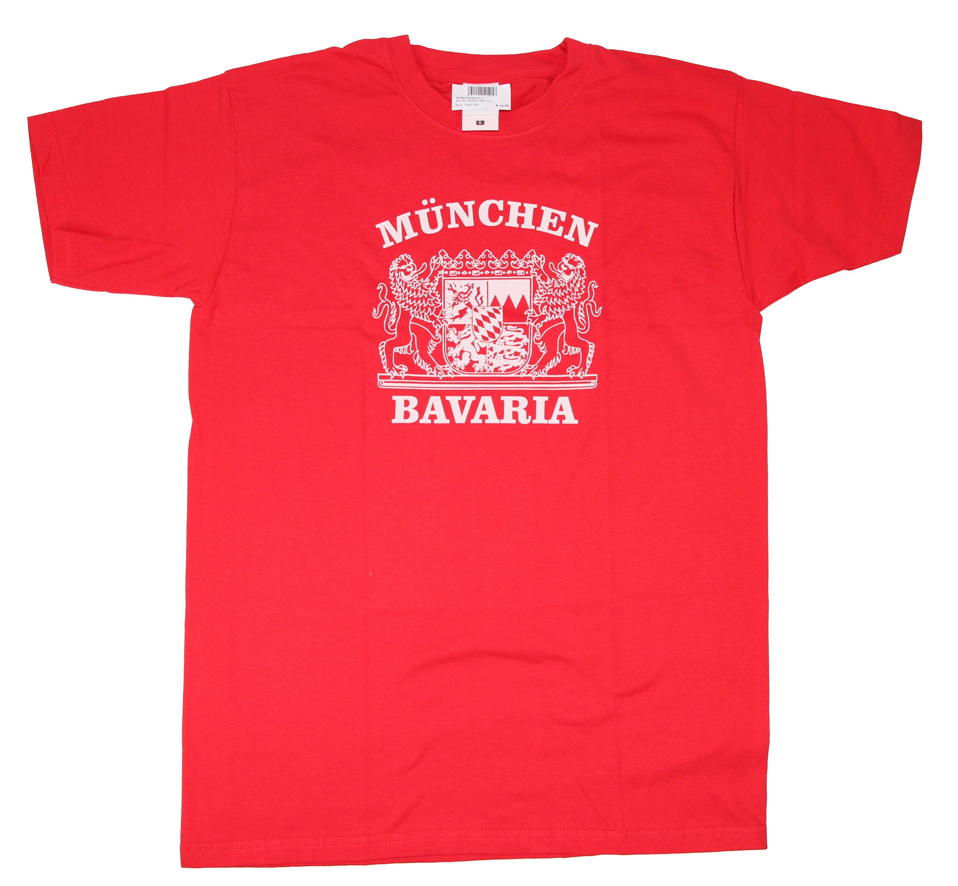of Bavaria) T-Shirt TS bedruckt Fruit Mü rot Loom (München Bavaria München vorne the