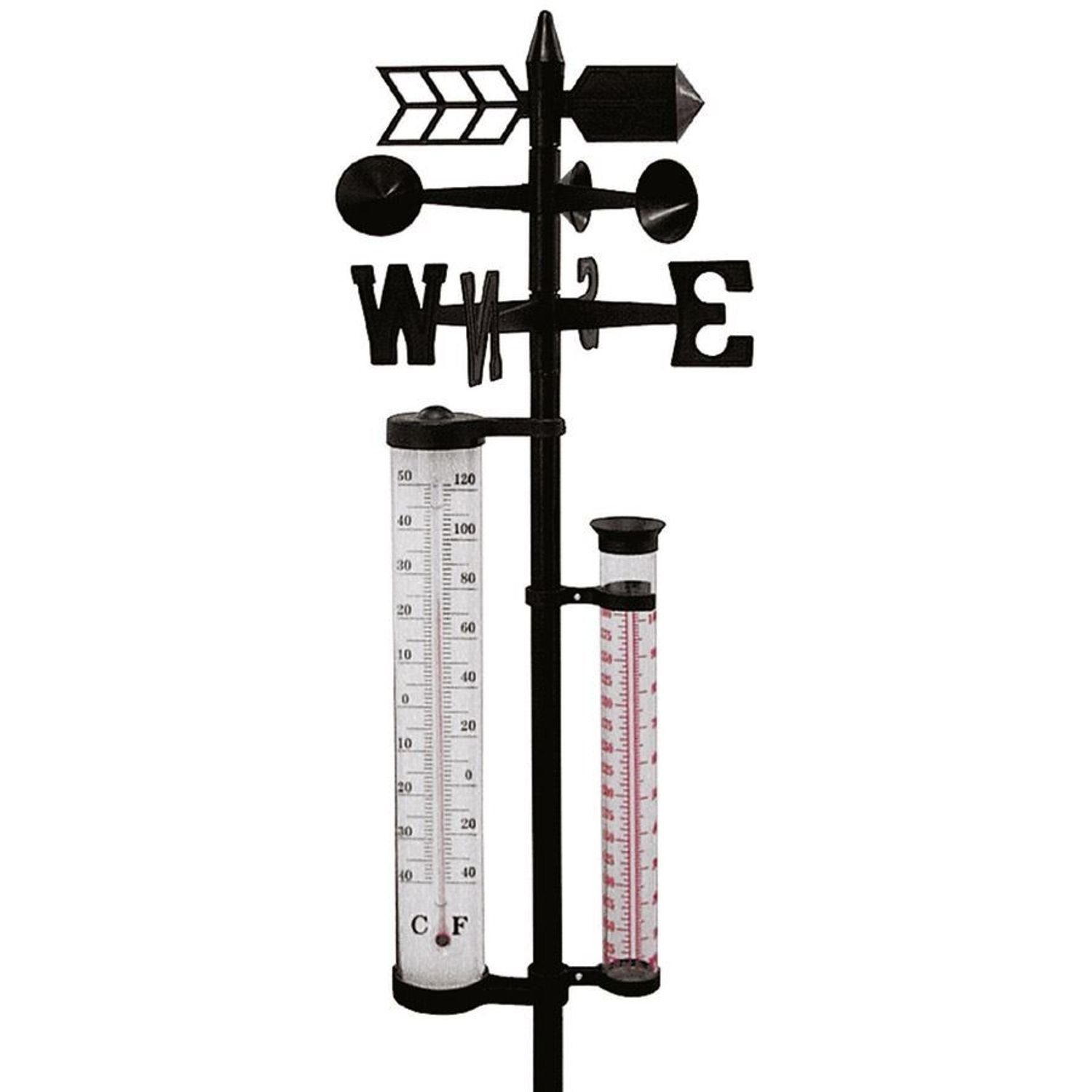 Wetterstation Garten Wetterstation 145cm Regenmesser Windmesser Thermometer