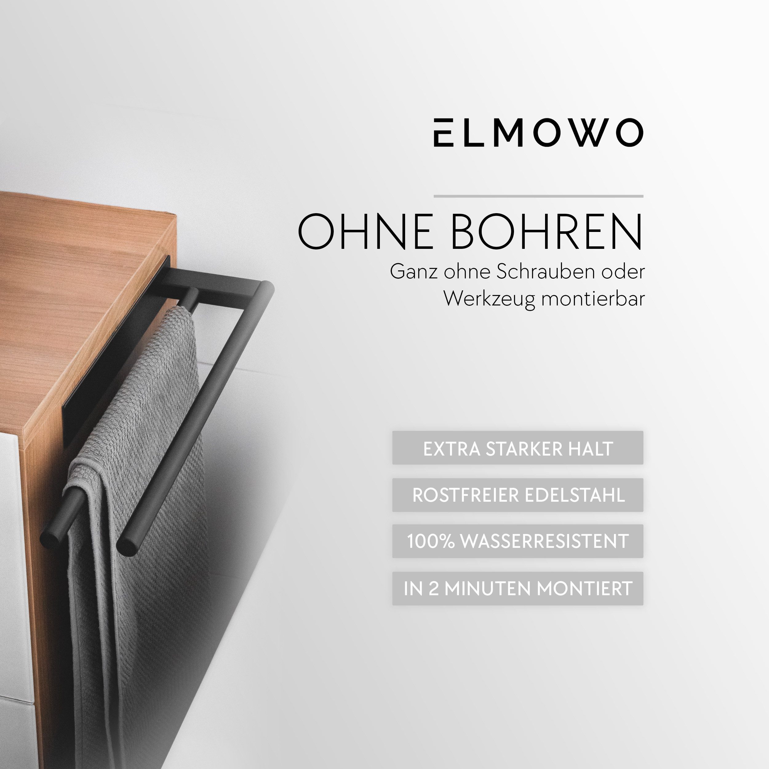 ELMOWO Handtuchhalter ohne Bohren aus Edelstahl günstig online kaufen