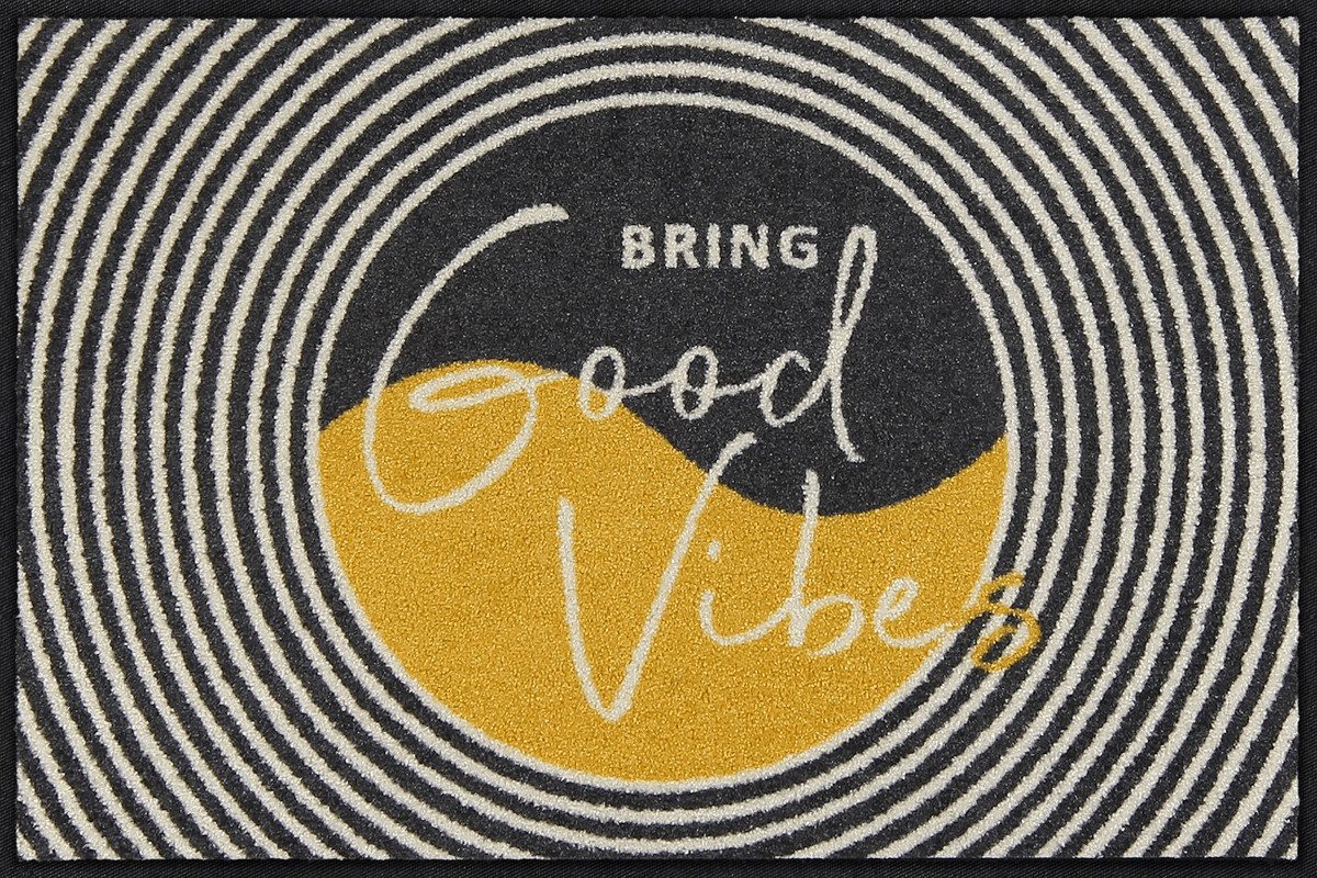 Salonloewe Fußmatte Salonloewe GOOD VIBES Fußmatte Wohnmatte 50 x 75 cm, Rechteckig, Höhe: 7 mm, In- und Outdoor, waschbar bei 40° Grad und trocknergeeignet