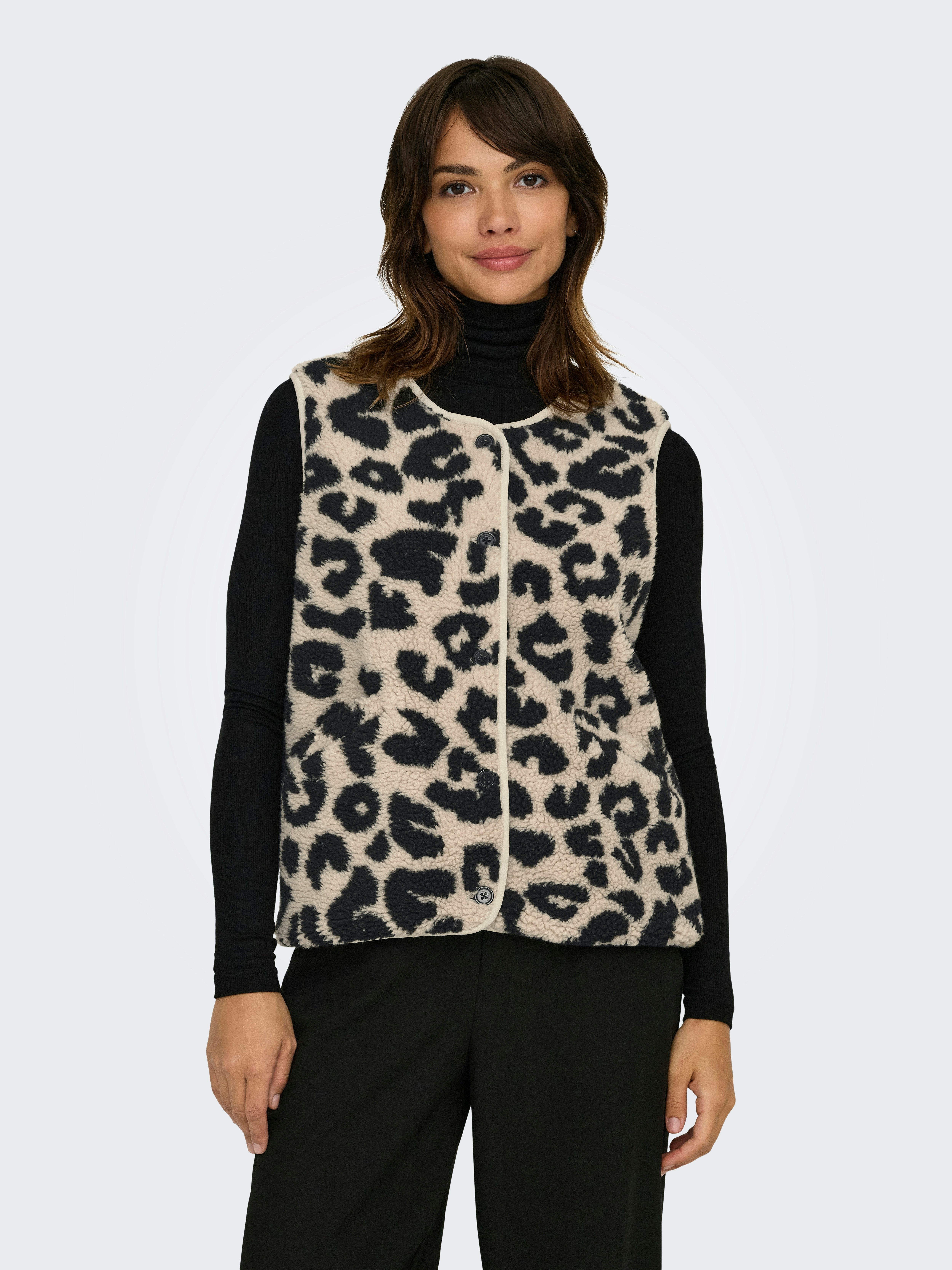 ONLY Plüschweste ONLBABY LIFE TEDDY VEST PNT CS Kunstfaser