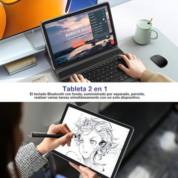 ANTEMPER 2024 Neueste Tablet und Tastaturhülle im Bundle Tablet (10,1", 128 GB, Android 11, 5G+2.4G WLAN 1,8 Ghz 8 Core 13+8MP GMS Certified Tablets mit Stift)