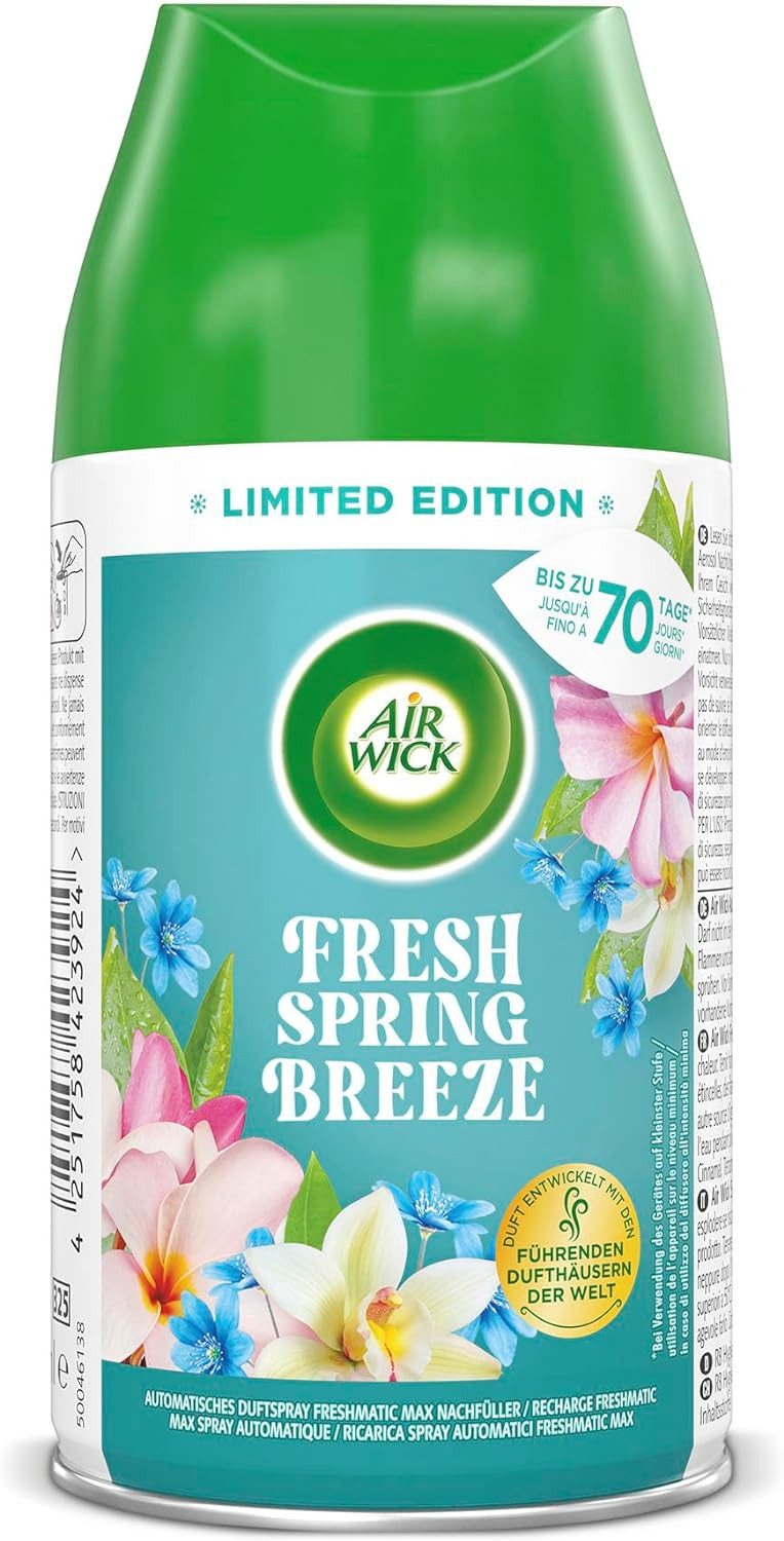 Air Wick Raumduft Freshmatic Max Nachfüller Fresh Spring Breeze 6 x 250ml (Jahresvorrat, 6-St), Limitierte Edition