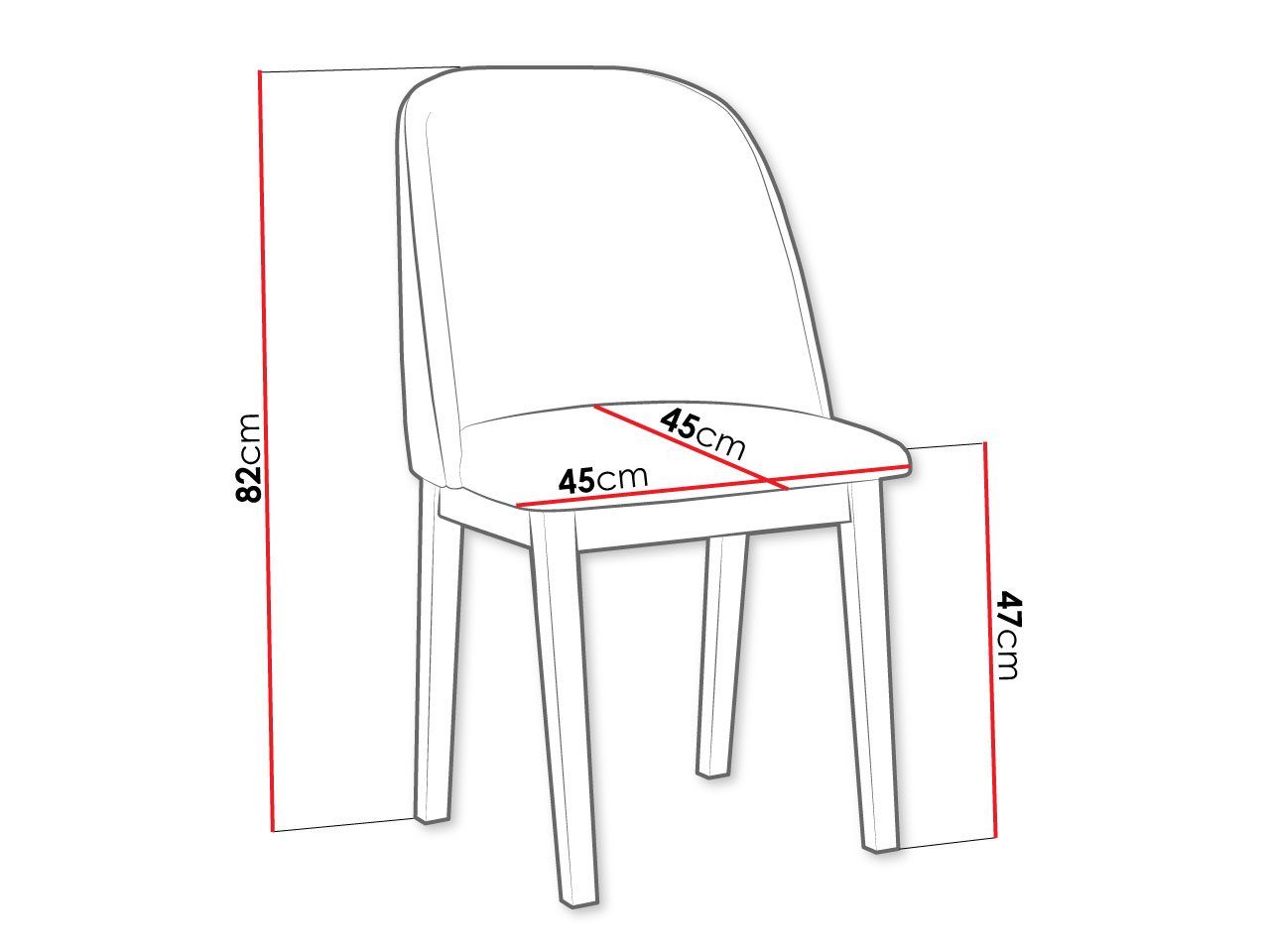 Stuhl (1 45x45x82 I Stück), Monti cm MIRJAN24