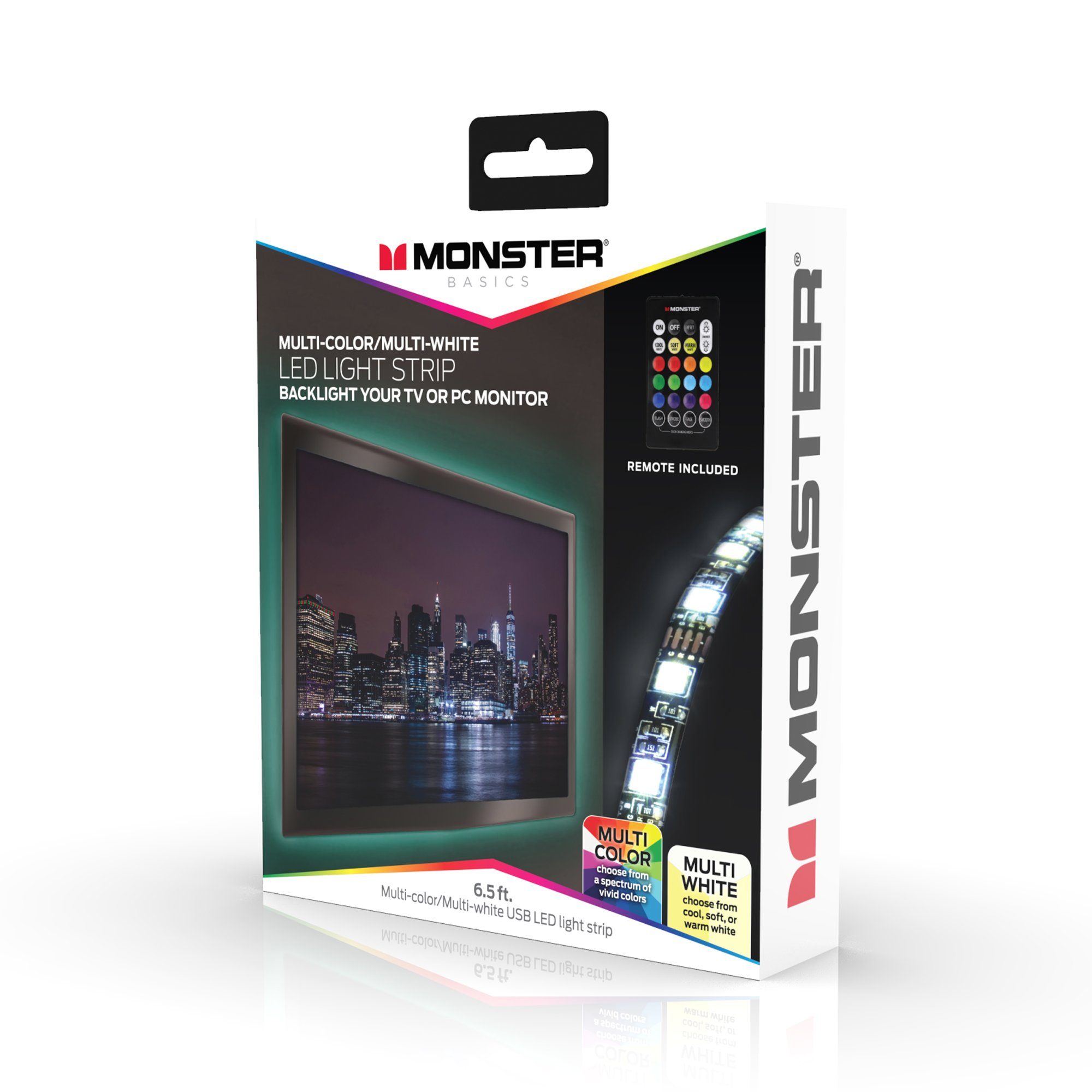Monster MONSTER ILLUMINESSENCE SMART LIGHTSTRIP andwendbar Smartphone-App, Vielseitige über Smarter LED-Lichtstreifen, Sprachsteuerung, Steuerbar