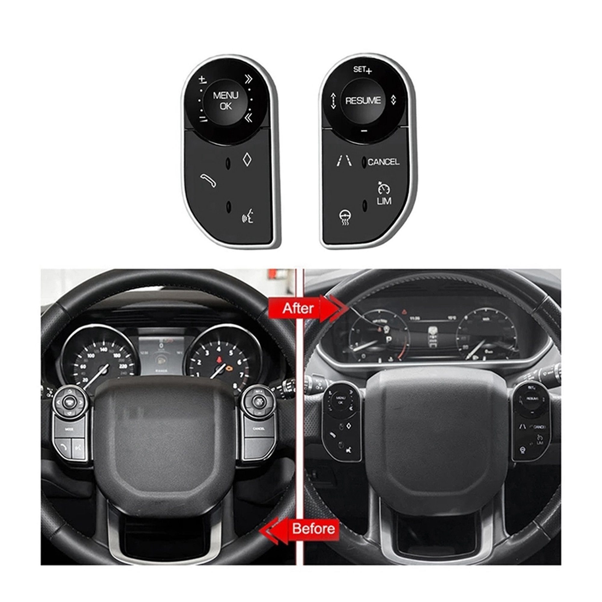 TAFFIO Für Range Rover Vogue Sport L405 L494 Lenkradtasten Lenkradsteuerung KFZ-Adapter