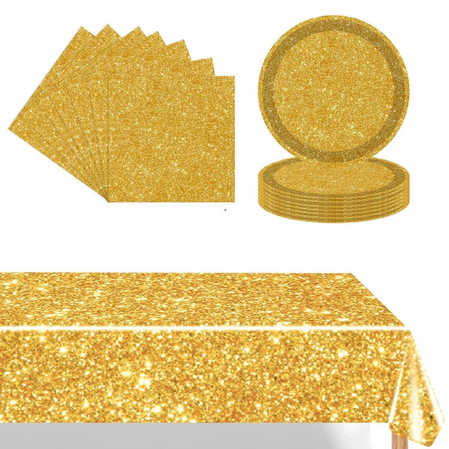 LuxusKollektion Pappteller Partygeschirr Set Gold 37-teilig, (1 St)