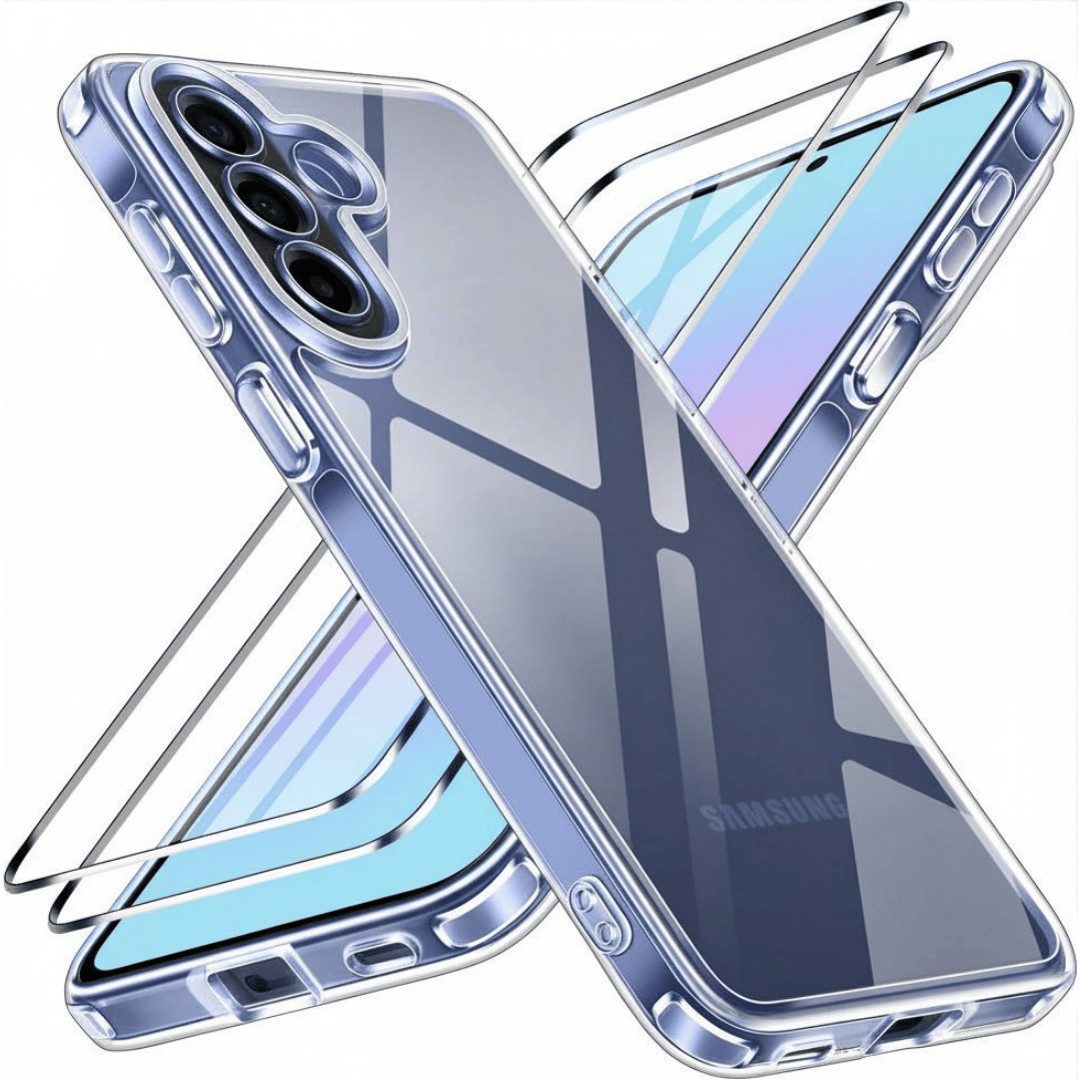 SmartUP Smartphone-Hülle + 2X Schutzglas für Samsung Galaxy A57 5G Panzerfolie Display Case 9H 6,7 Zoll, integrierter Kameraschutz