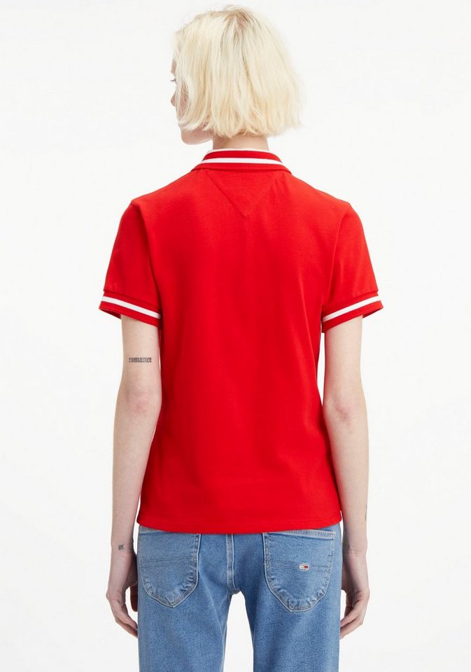 Tommy Jeans Poloshirt TJW ESSENTIAL TIPPING POLO mit Kontraststreifen &  Tommy Jeans Label-Flag