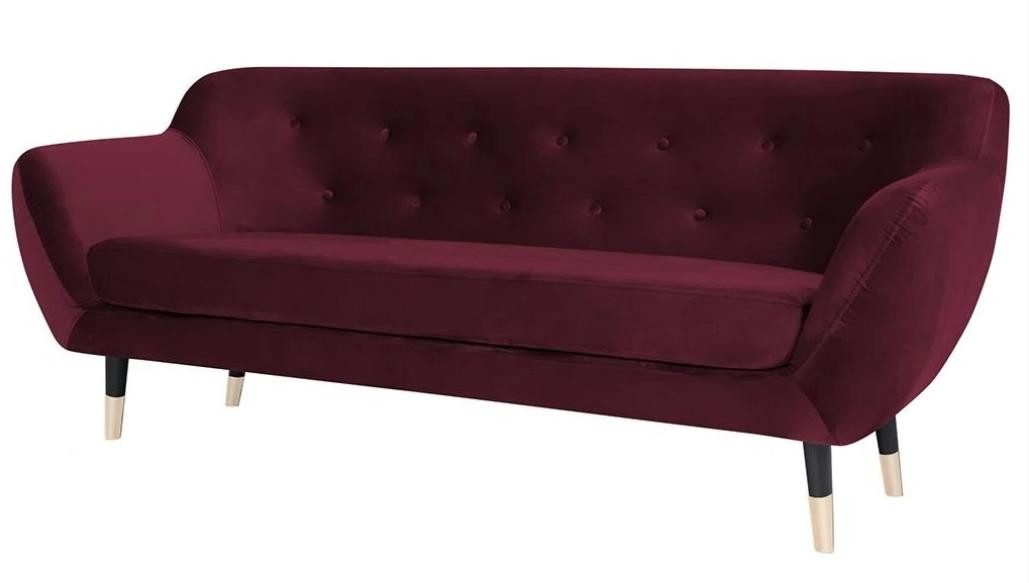 Xlmoebel Chesterfield-Sofa Bordeaux Stoffsofa im klassischen Chesterfield-Design, Hergestellt in Europa