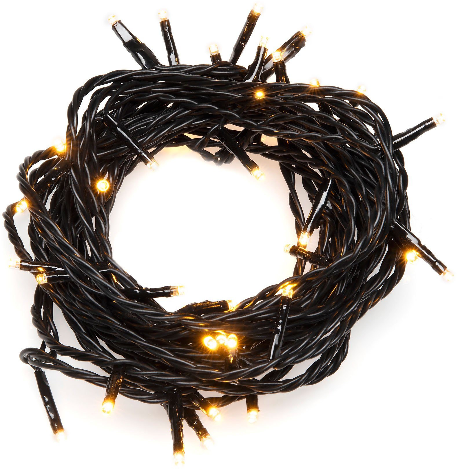 KONSTSMIDE LED-Lichterkette Weihnachtsdeko aussen, 120-flammig, LED Lichterkette, Multifunktion, 120 Micro bernsteinfarbene Dioden mit