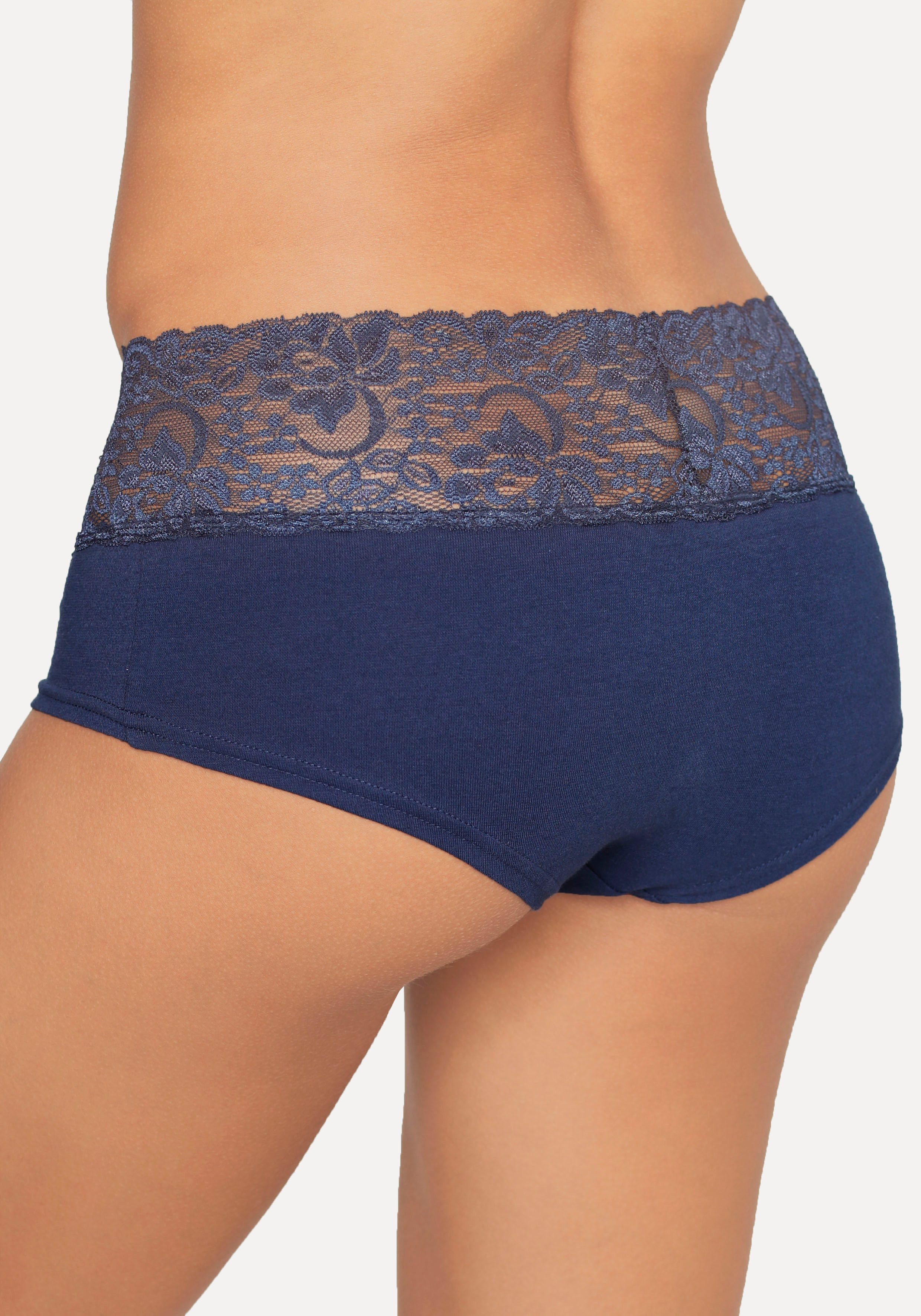 Vivance by Lascana Panty (3er-Pack) aus elastischer Baumwolle mit floraler Spitze – Bild 2 von 5