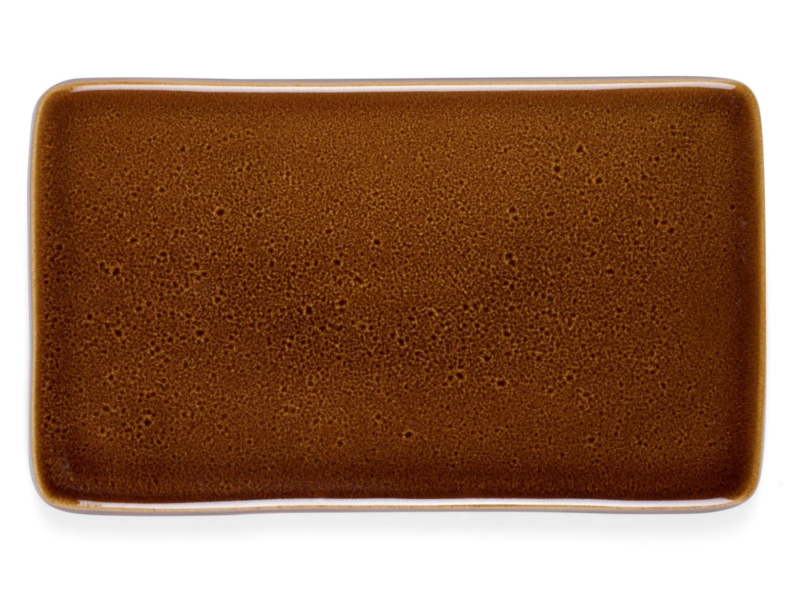 Bitz Servierplatte Side plate amber 22 x 12,8 cm, Steinzeug, (Beilagenplatten)